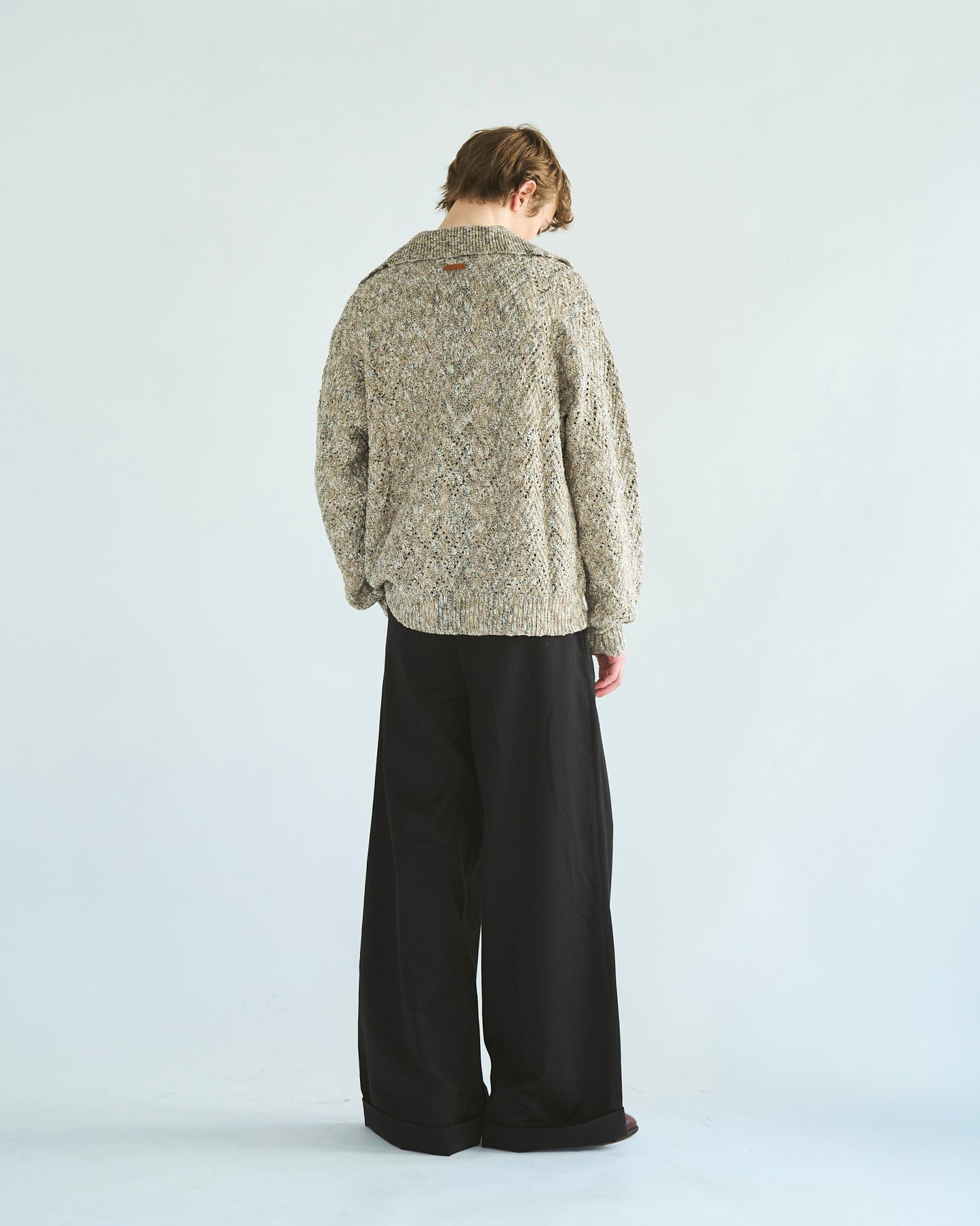skipper stitching l/s knit shirt