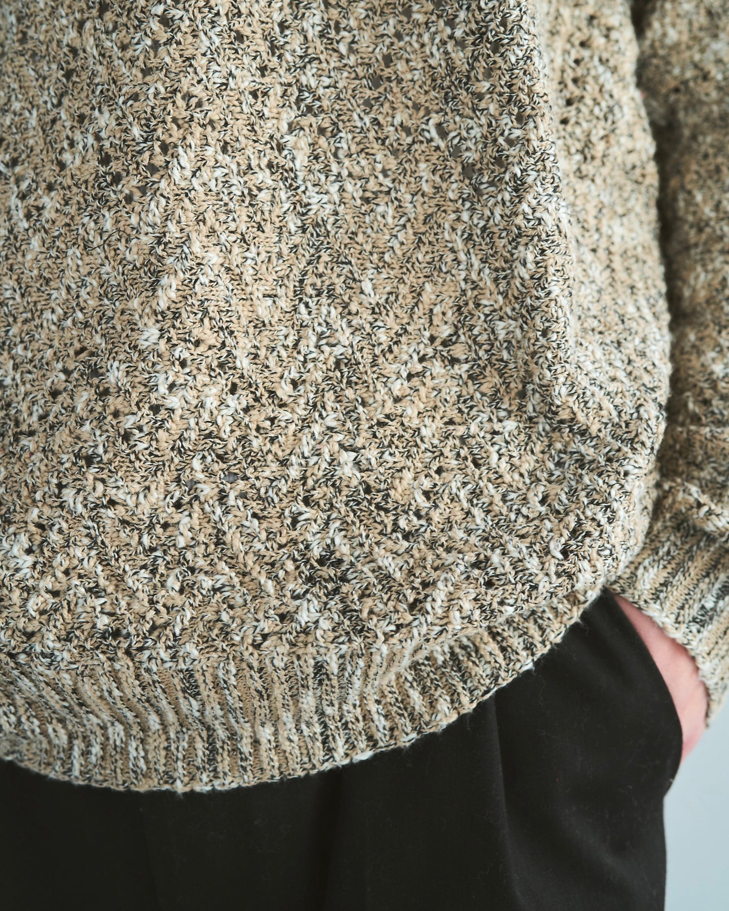 skipper stitching l/s knit shirt