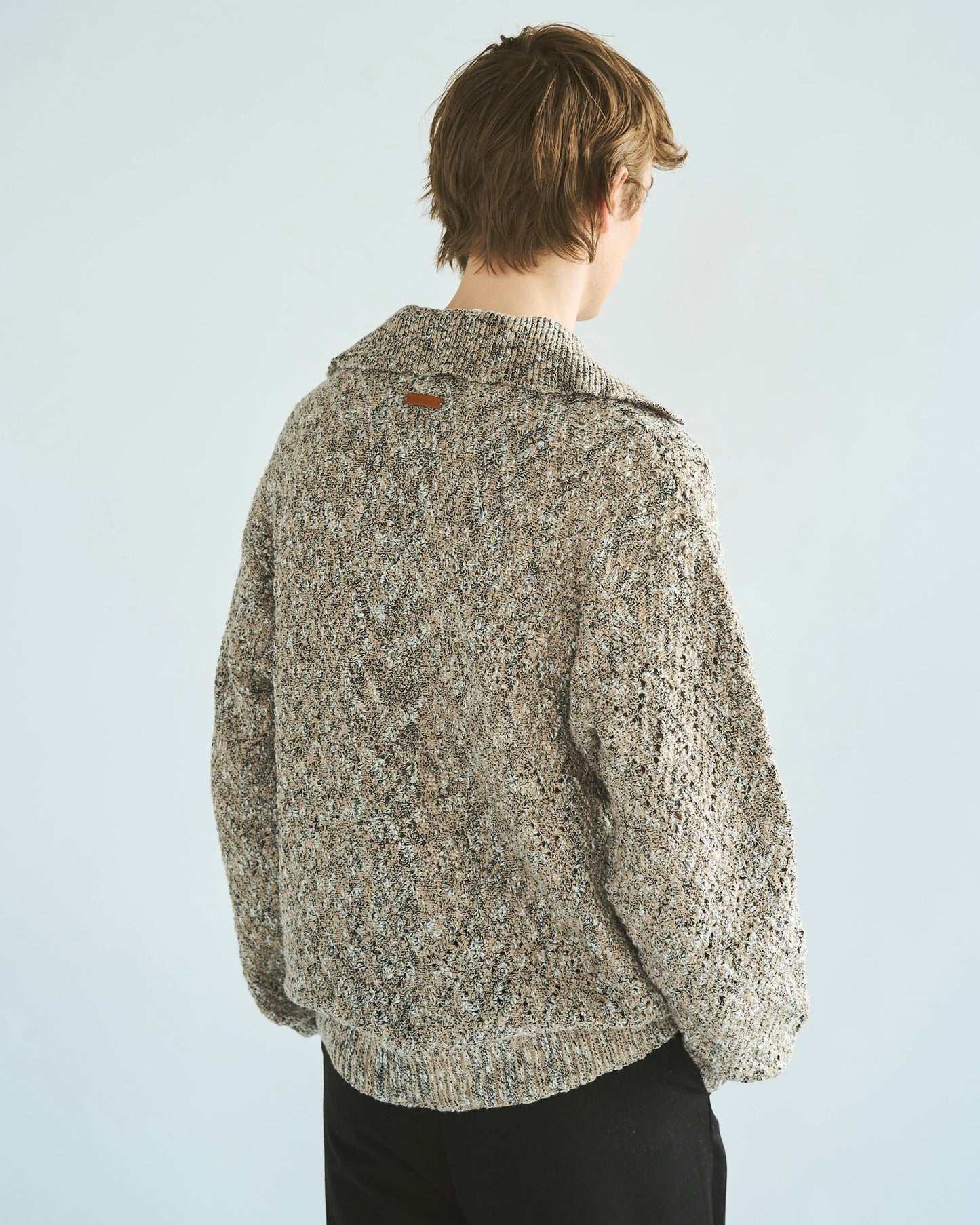 skipper stitching l/s knit shirt
