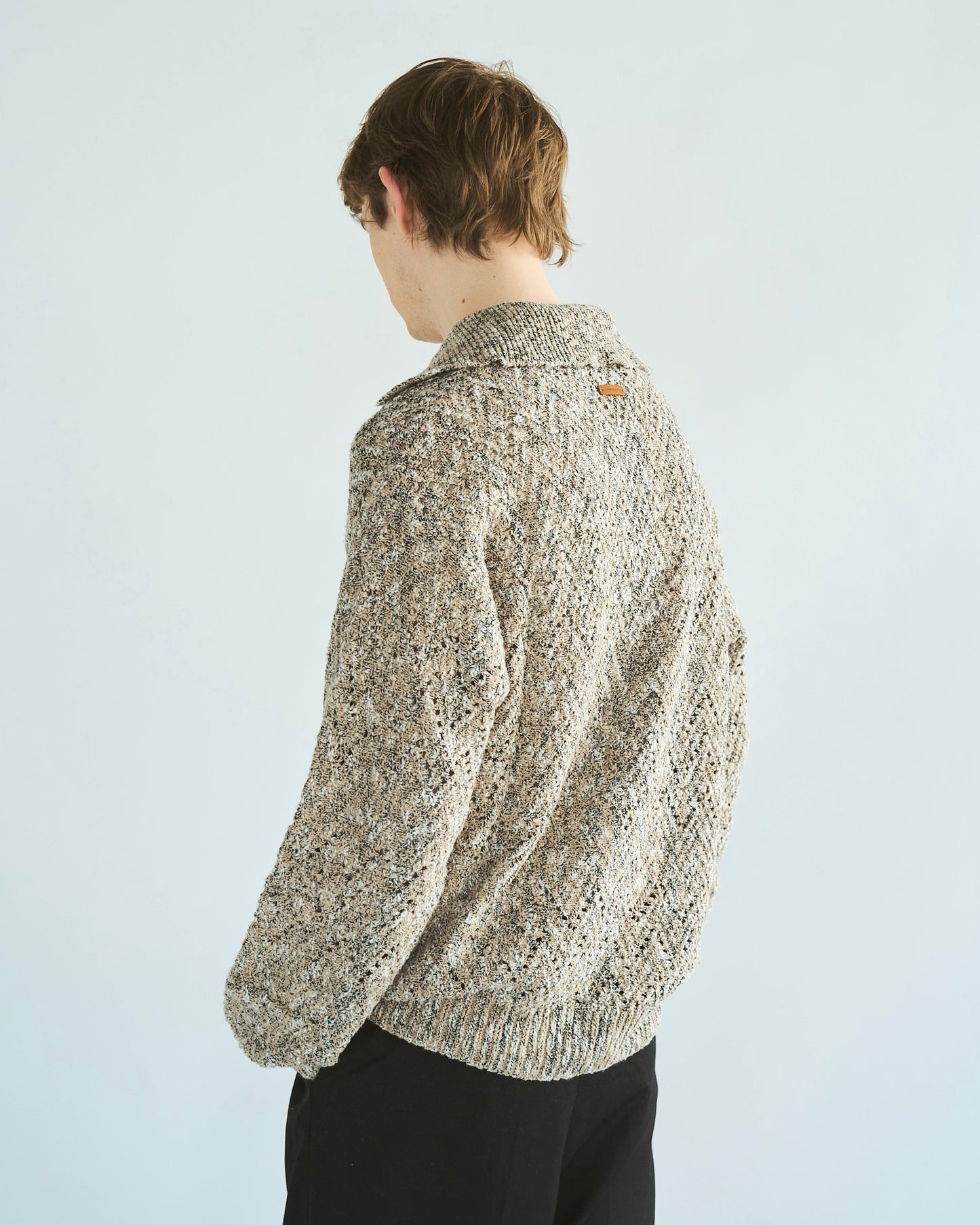 skipper stitching l/s knit shirt