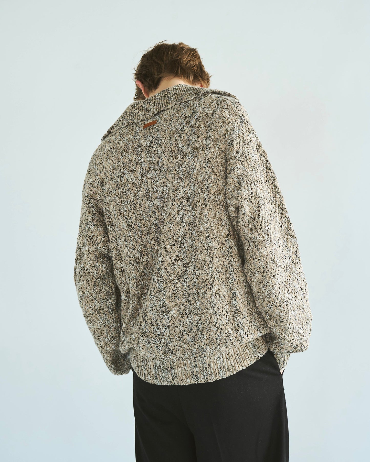 skipper stitching l/s knit shirt