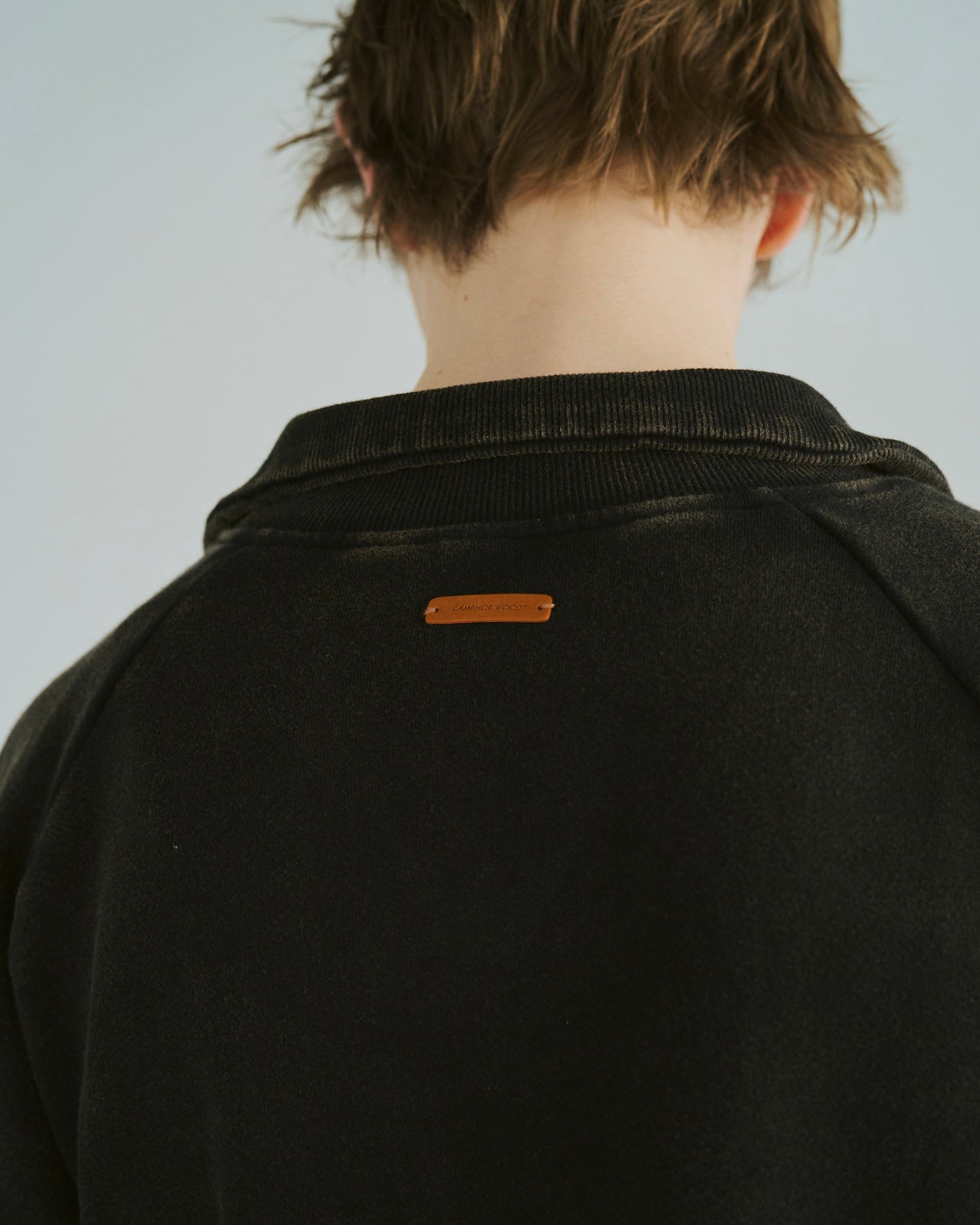 sunfade raglan sleeve collared sweat top