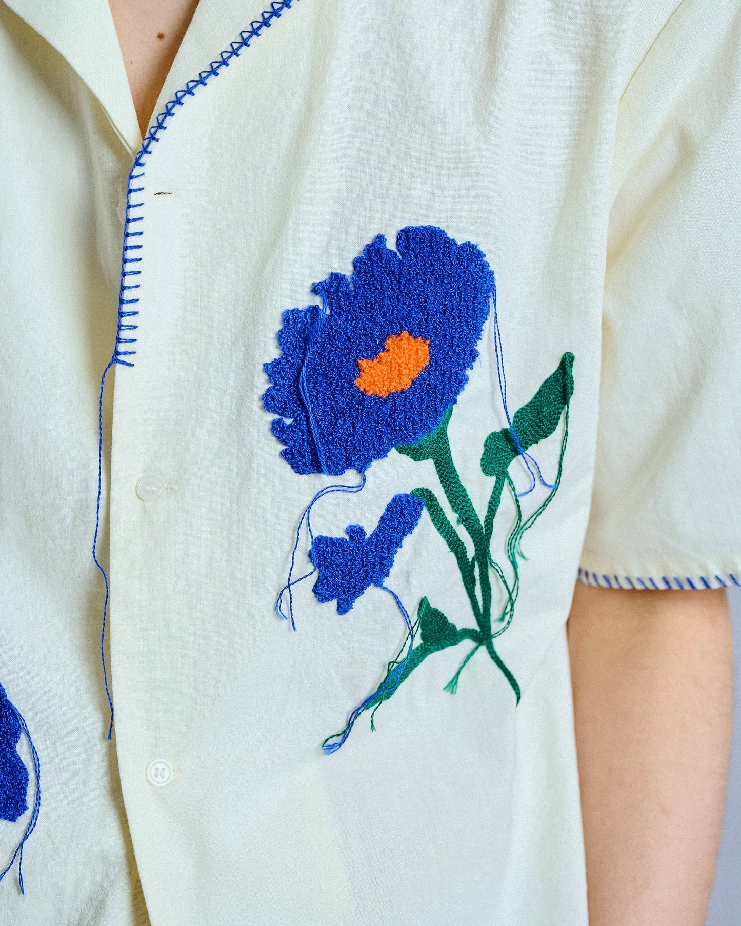 flower embroidery SAGARA h/s shirt