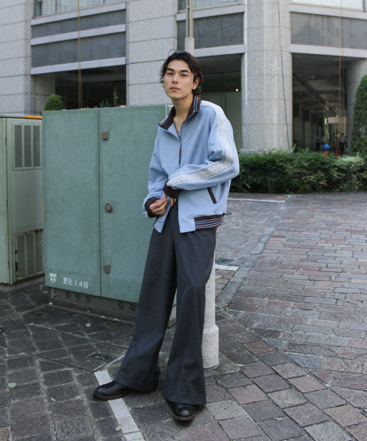 flower embroidery line track jacket