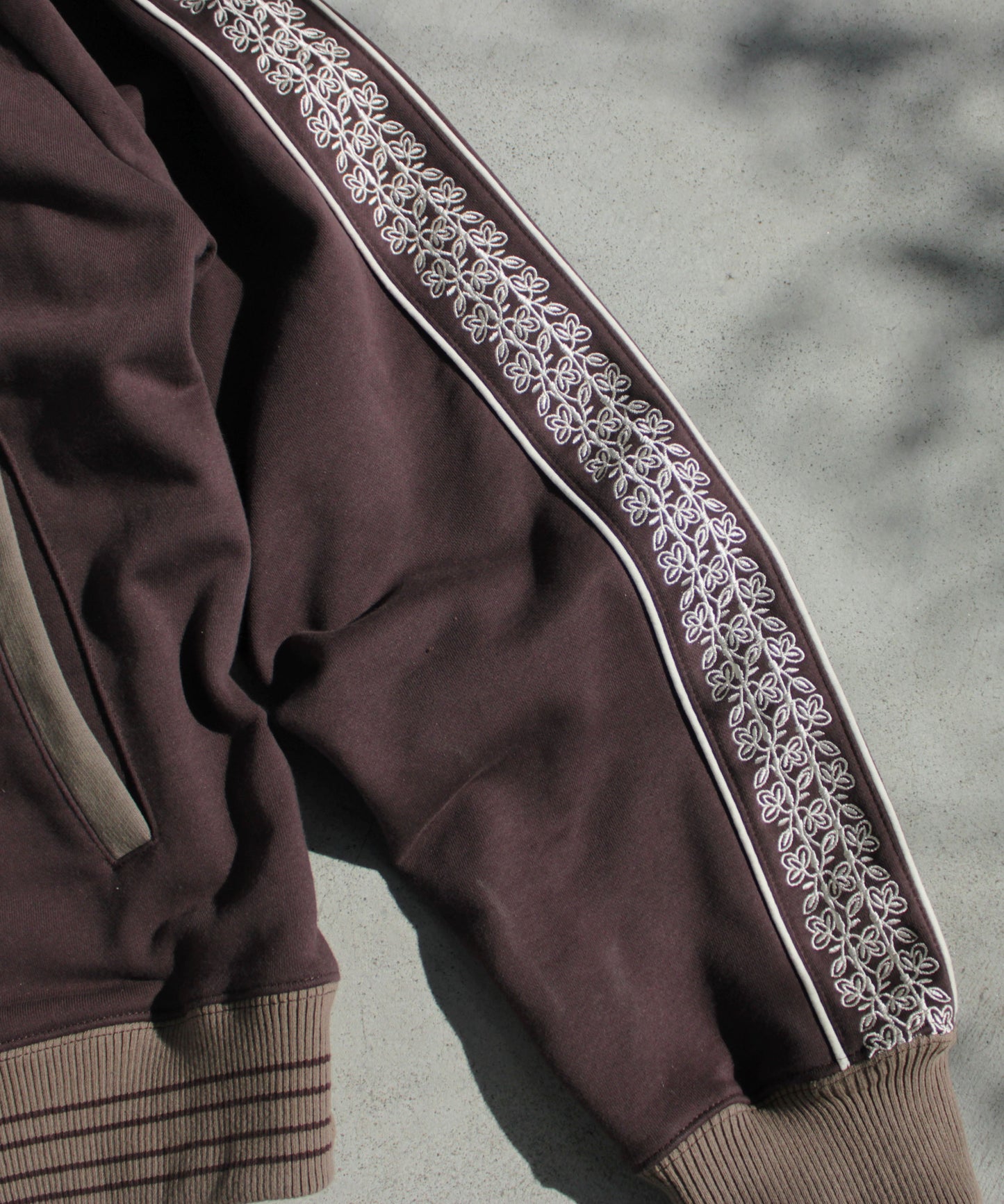 flower embroidery line track jacket