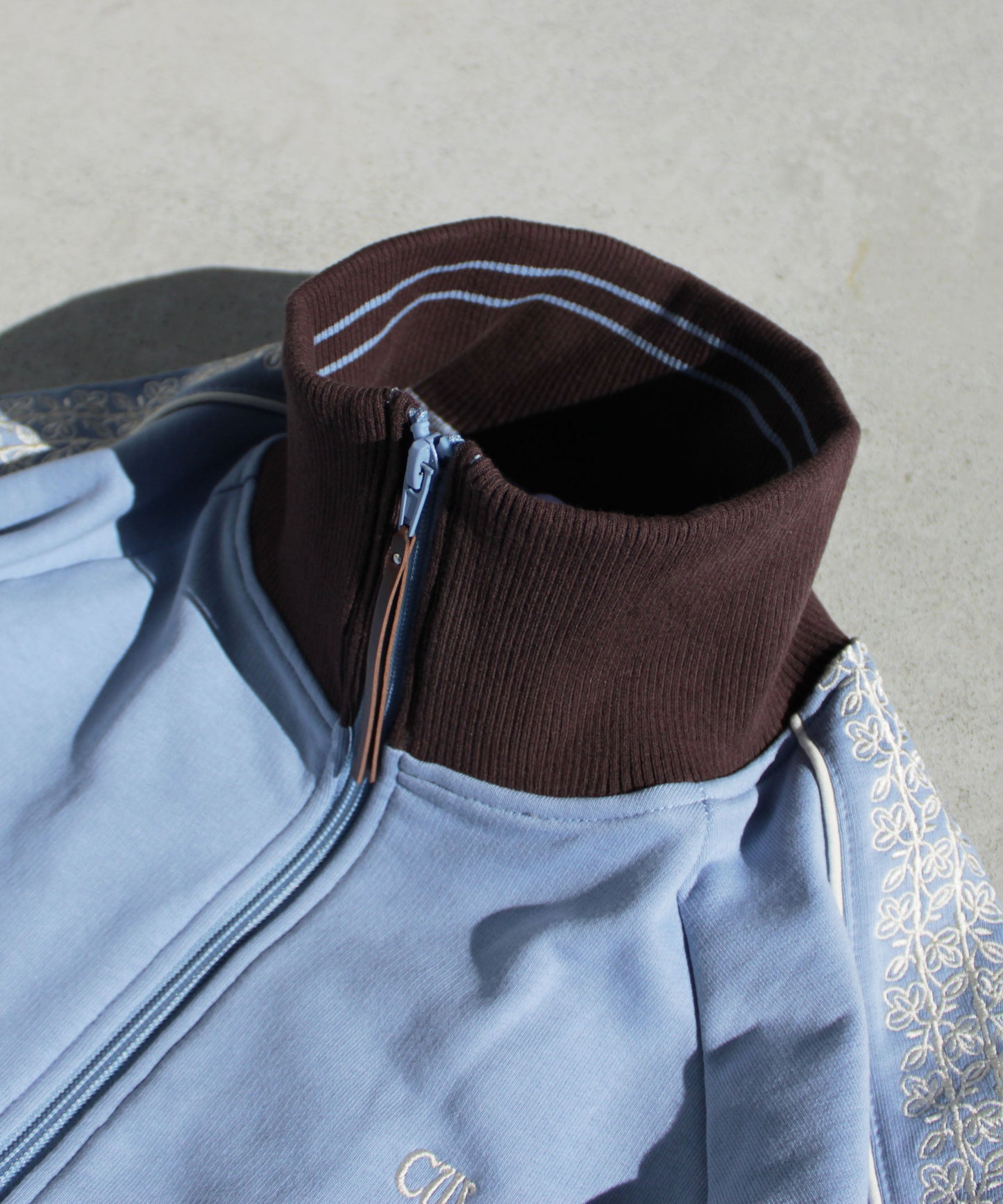 flower embroidery line track jacket