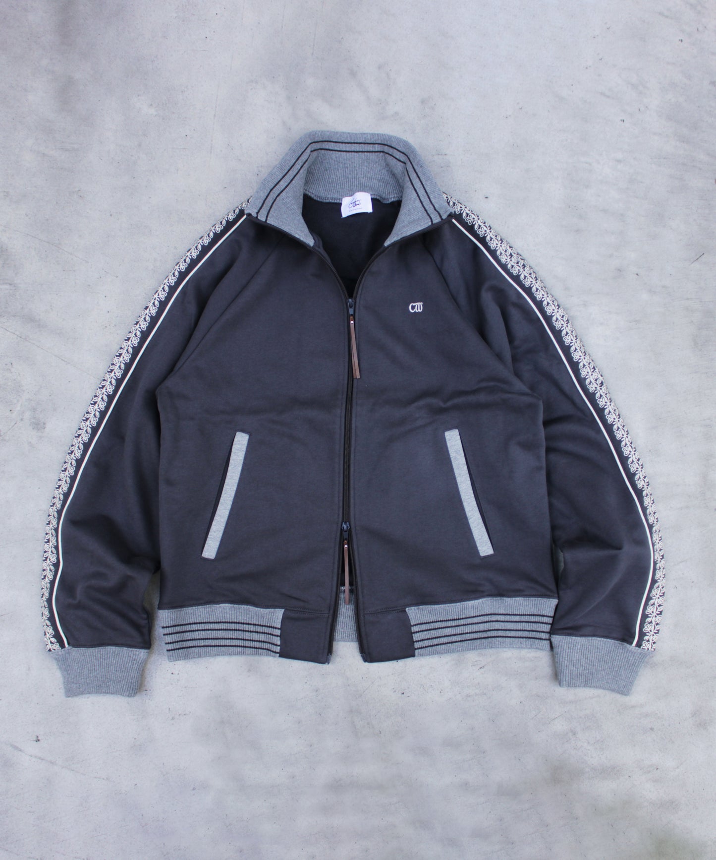 flower embroidery line track jacket
