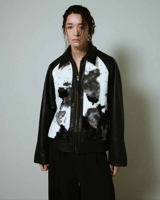 faux haircalf leather jacket