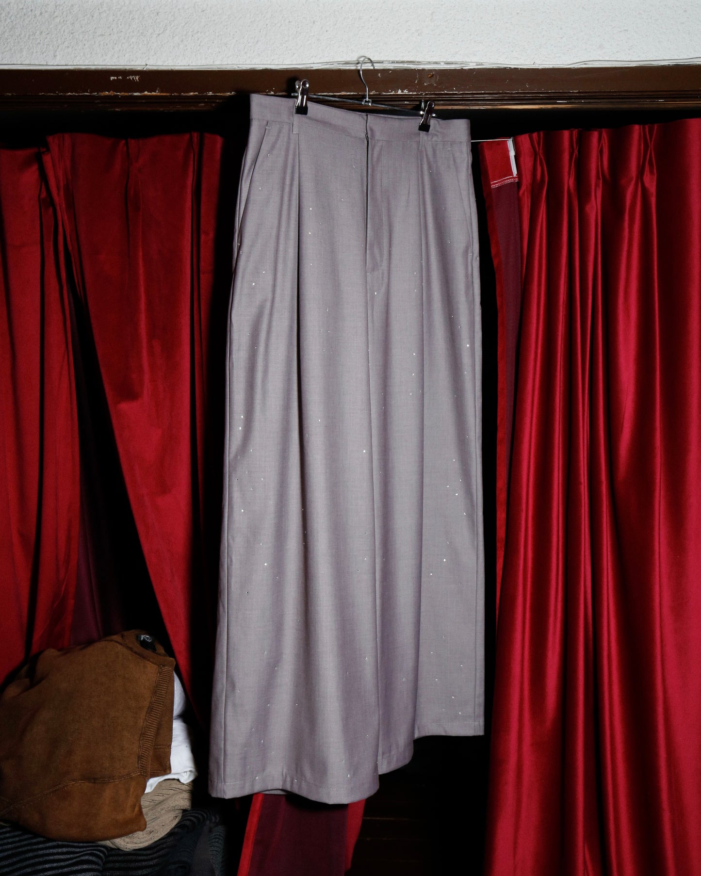 wide baggy rhinestone slacks