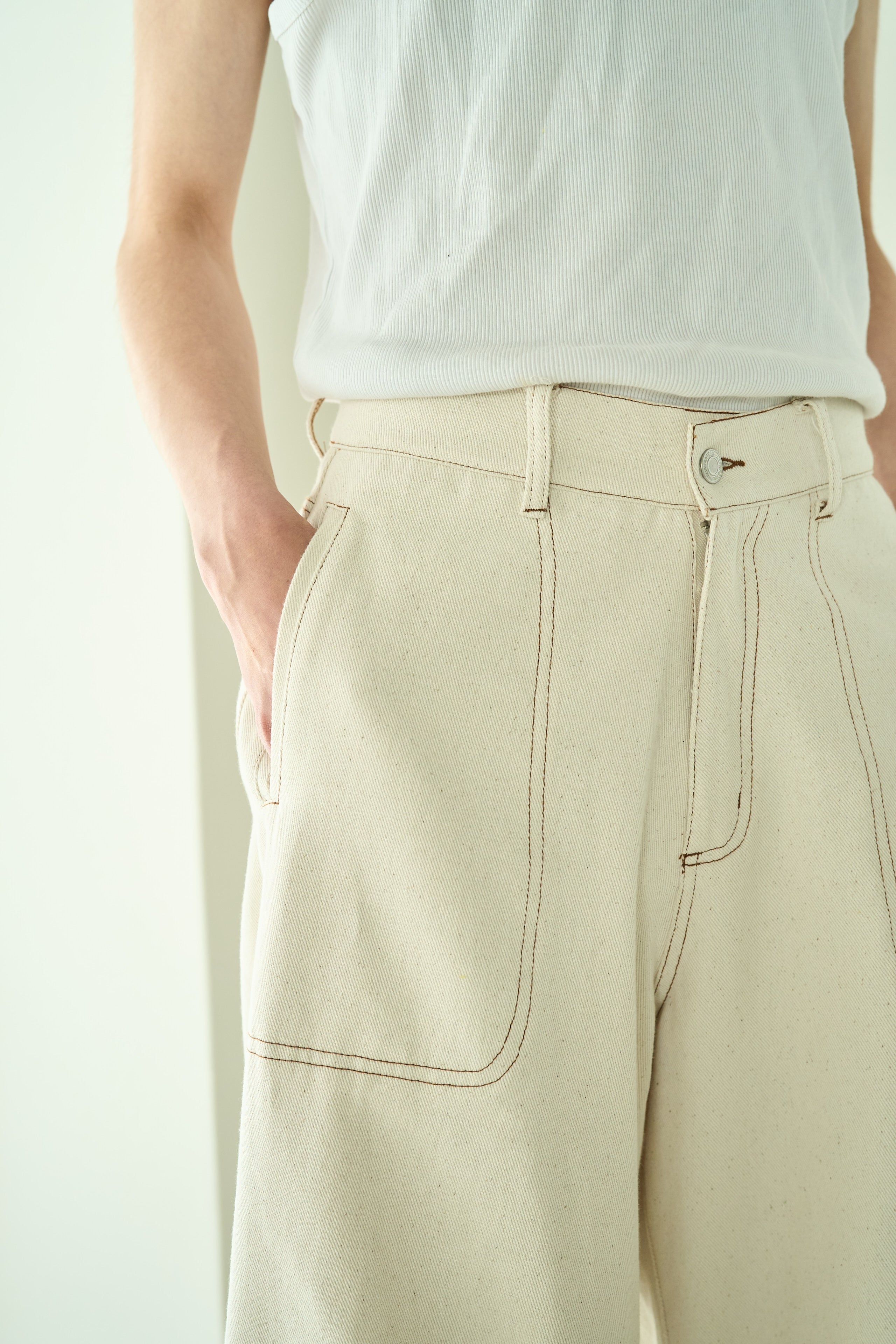 パンツ 24SS Camphor wood wide baggy nep jeans knee tuck wide baggy nep jeans – CAMPHOR WOOD - OFFICIAL