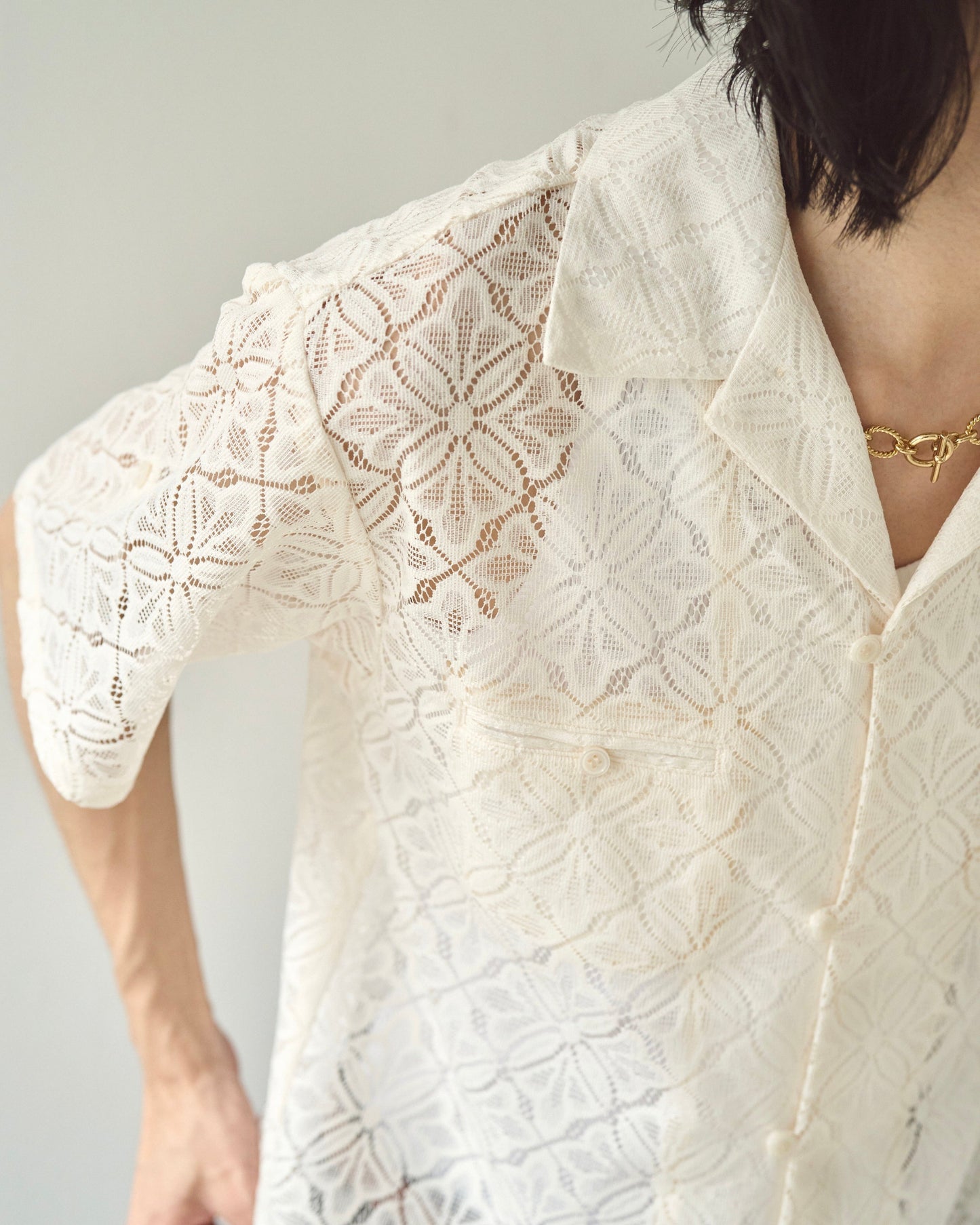 flower sheer embrodery shirt