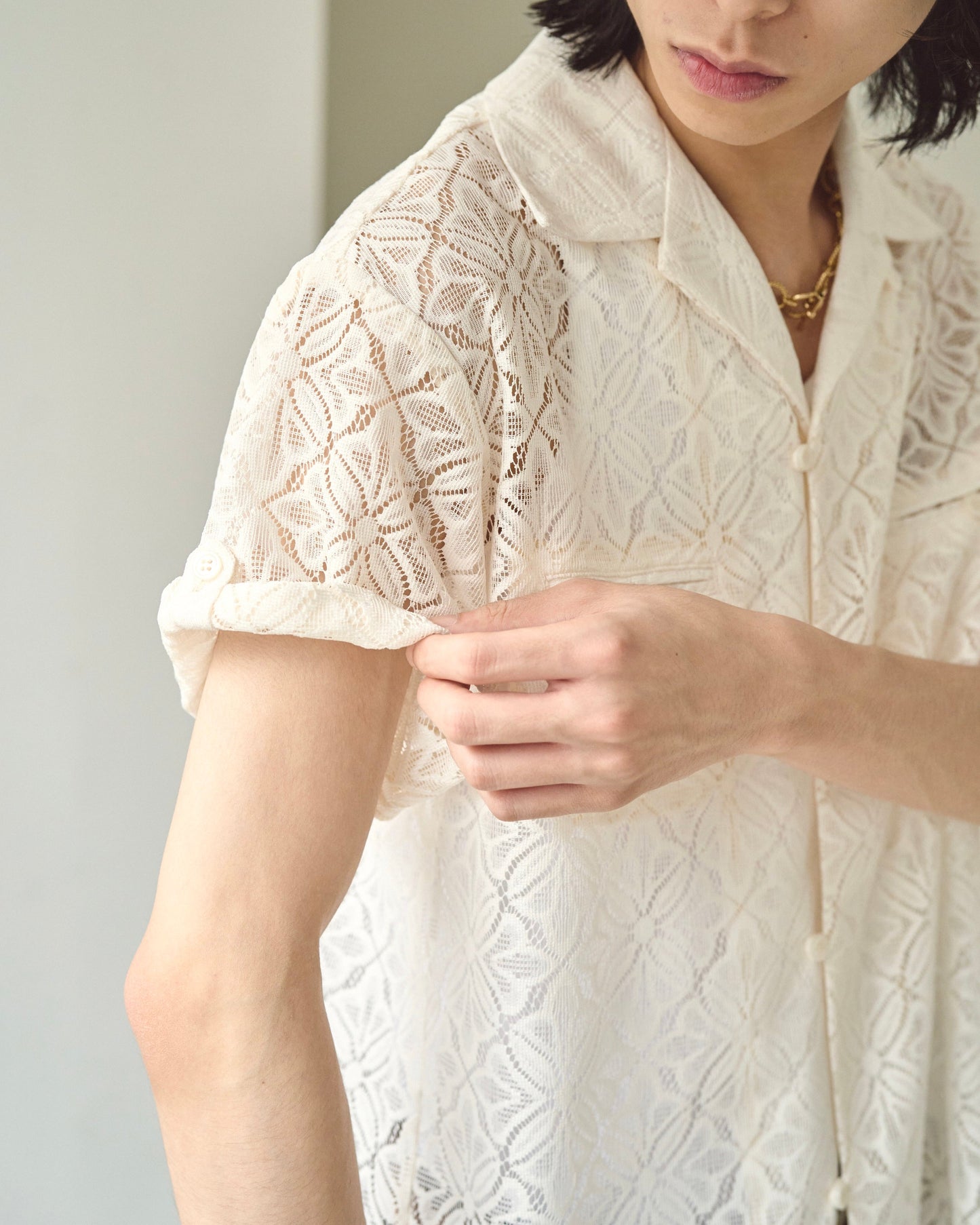 flower sheer embrodery shirt