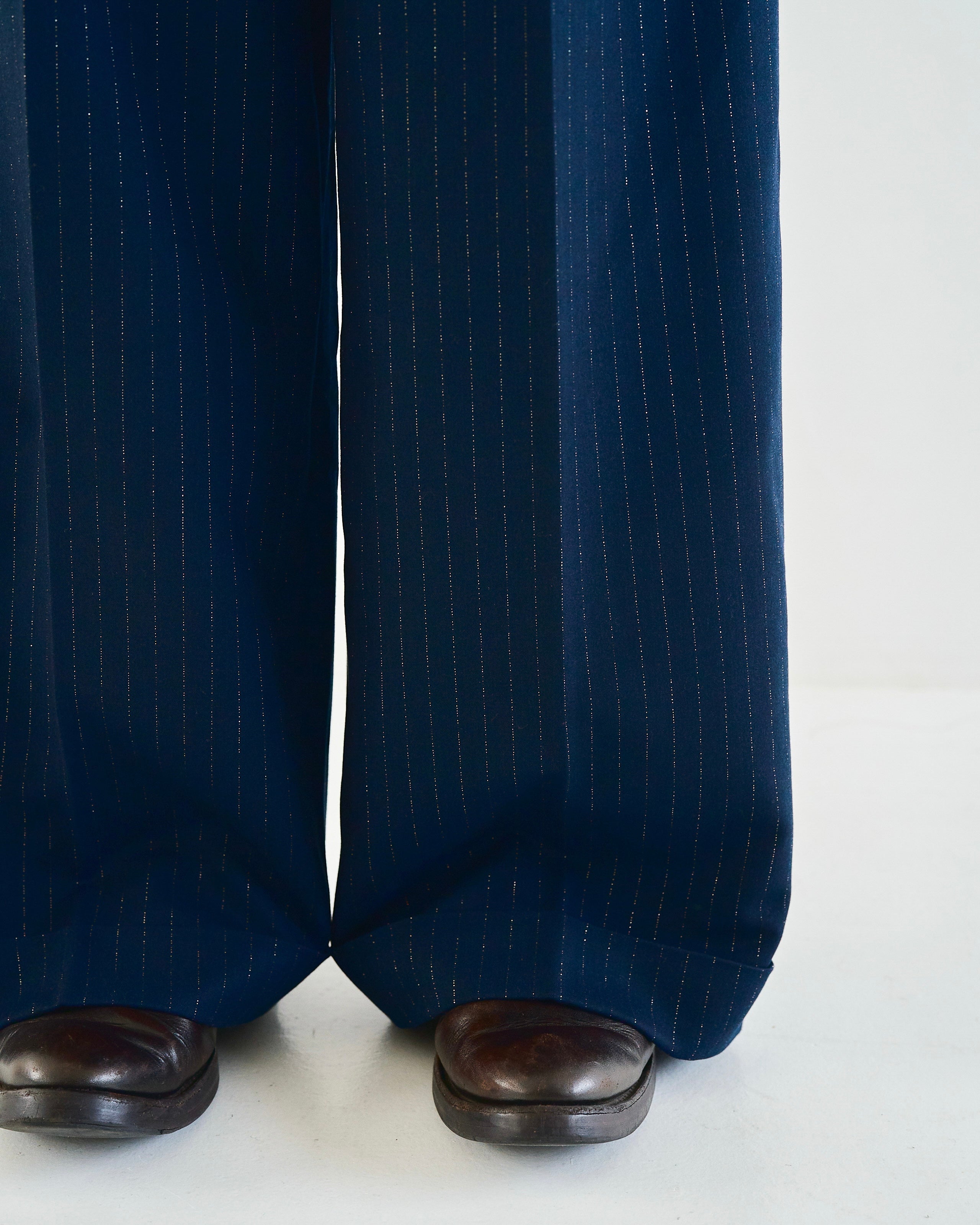 2tuck wide baggy flare rame slacks – CAMPHOR WOOD - OFFICIAL