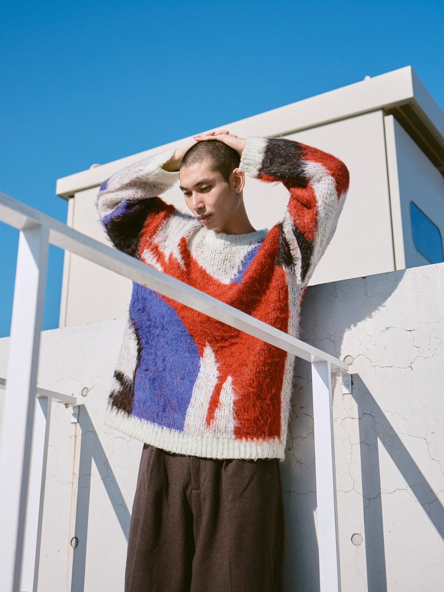 art pattern jacquard pullover sweater