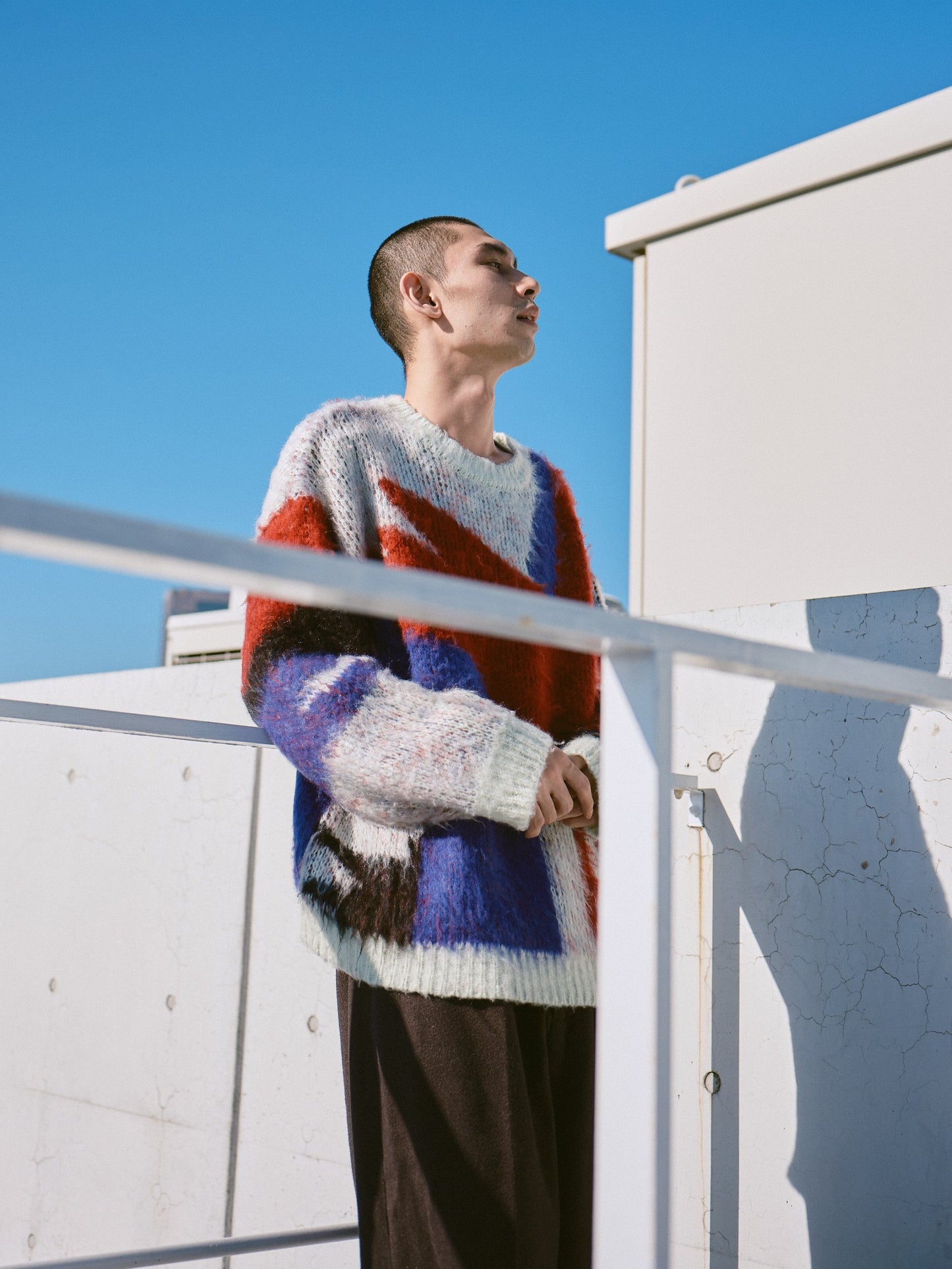 art pattern jacquard pullover sweater