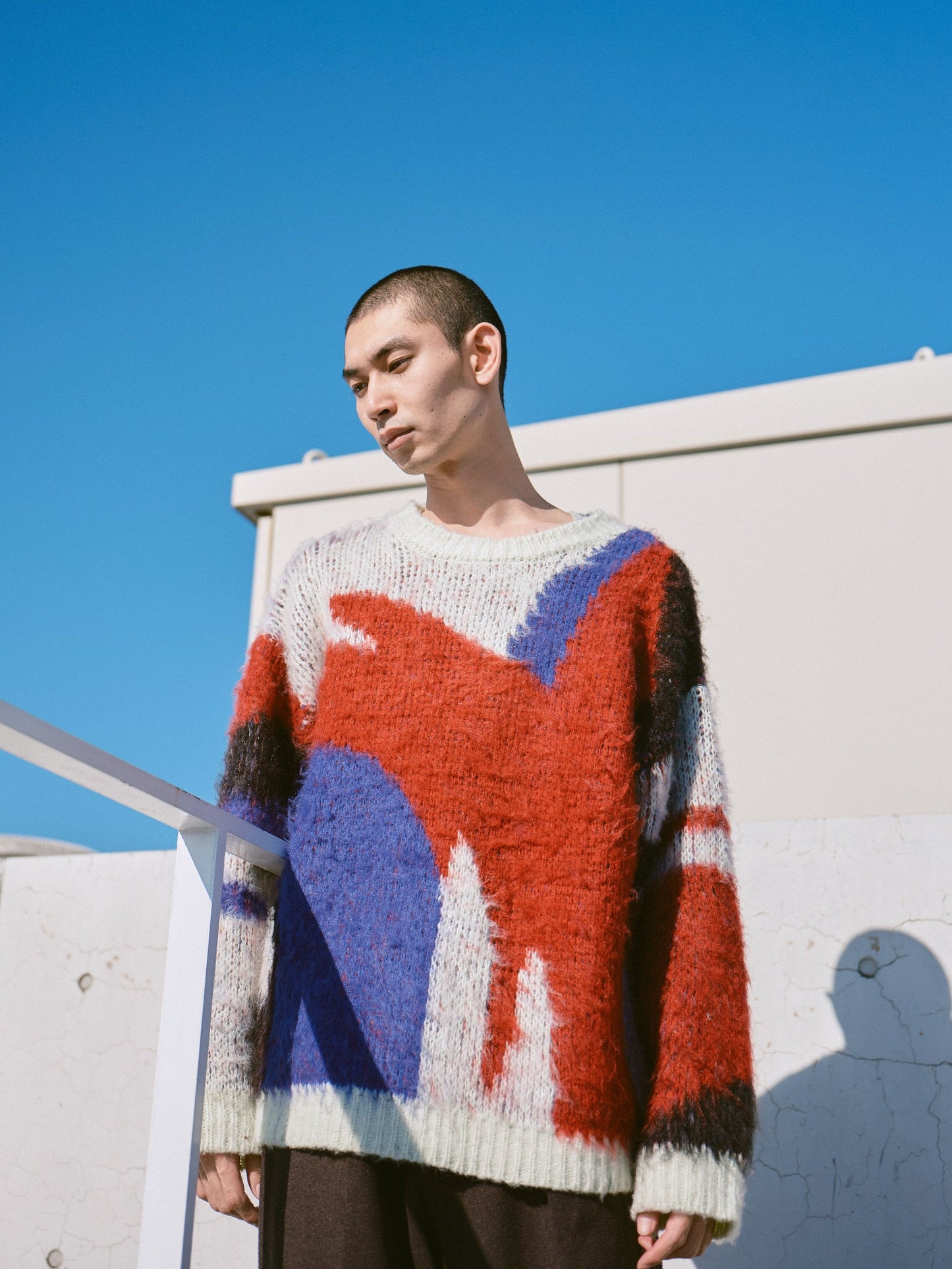 art pattern jacquard pullover sweater