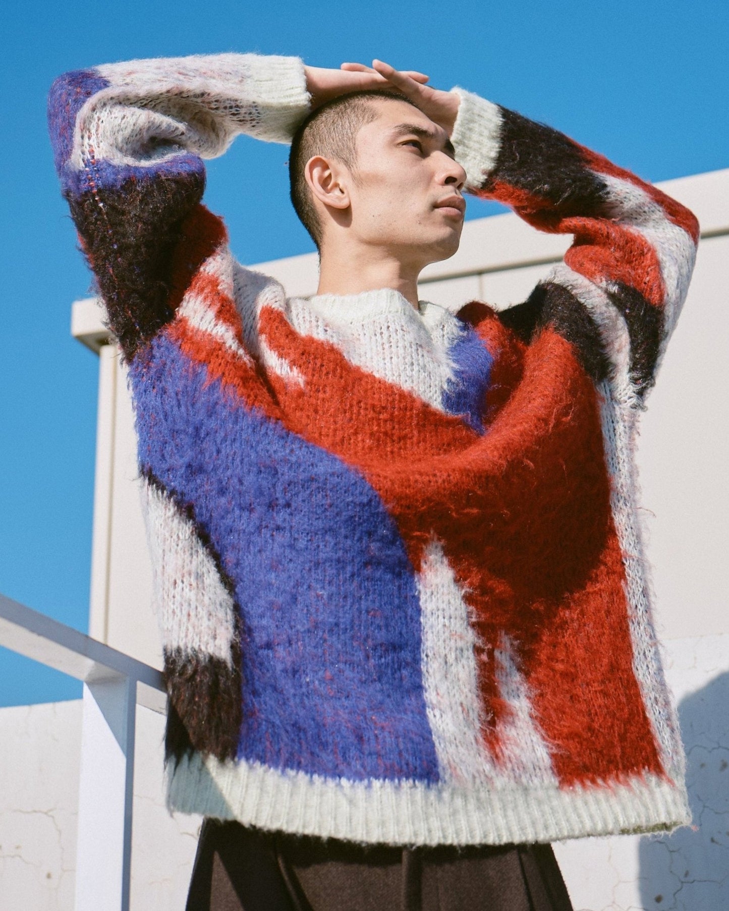 art pattern jacquard pullover sweater
