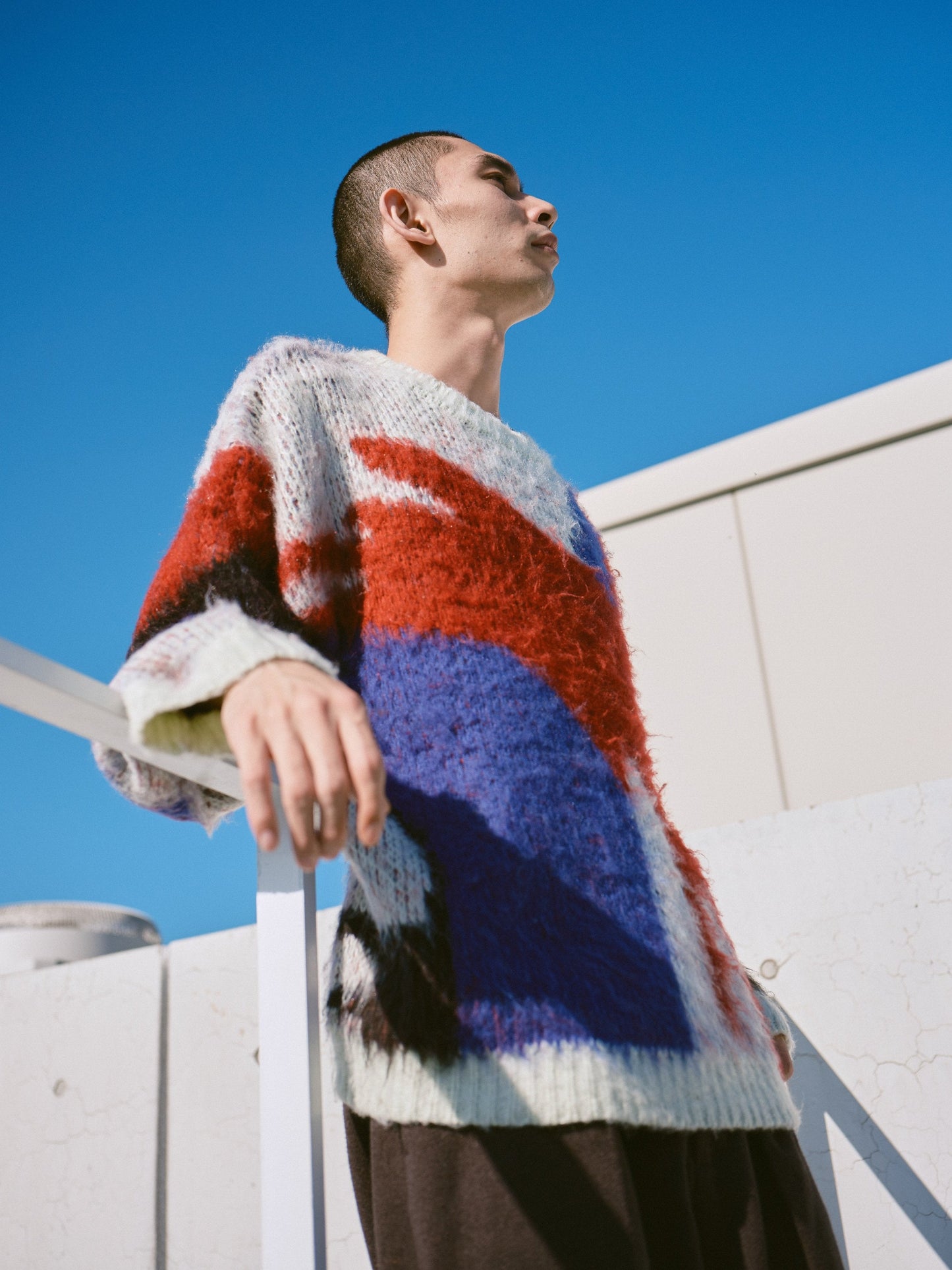 art pattern jacquard pullover sweater