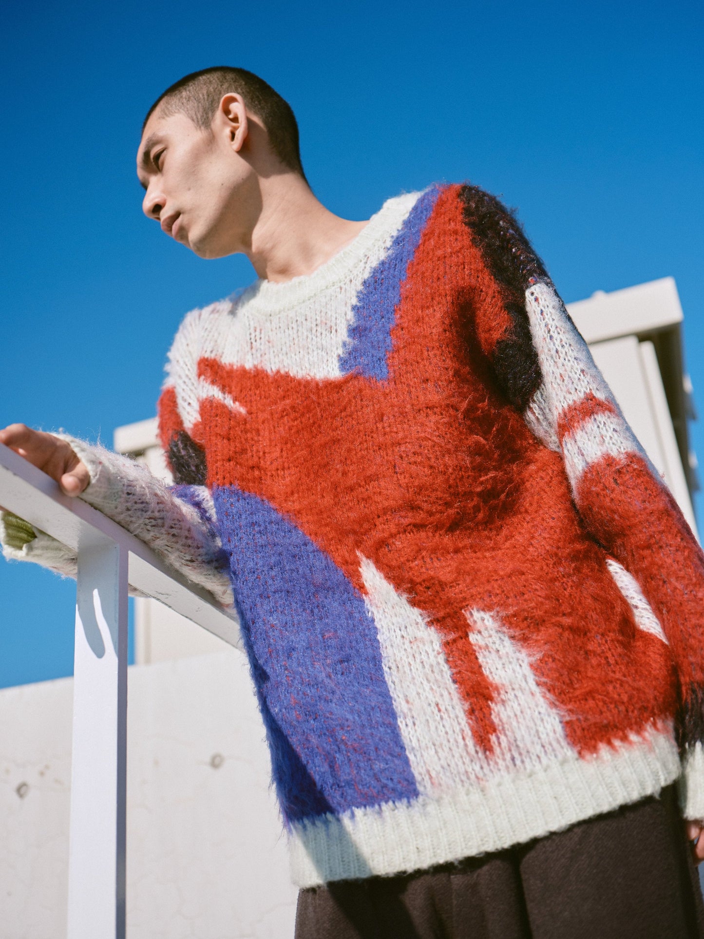 art pattern jacquard pullover sweater