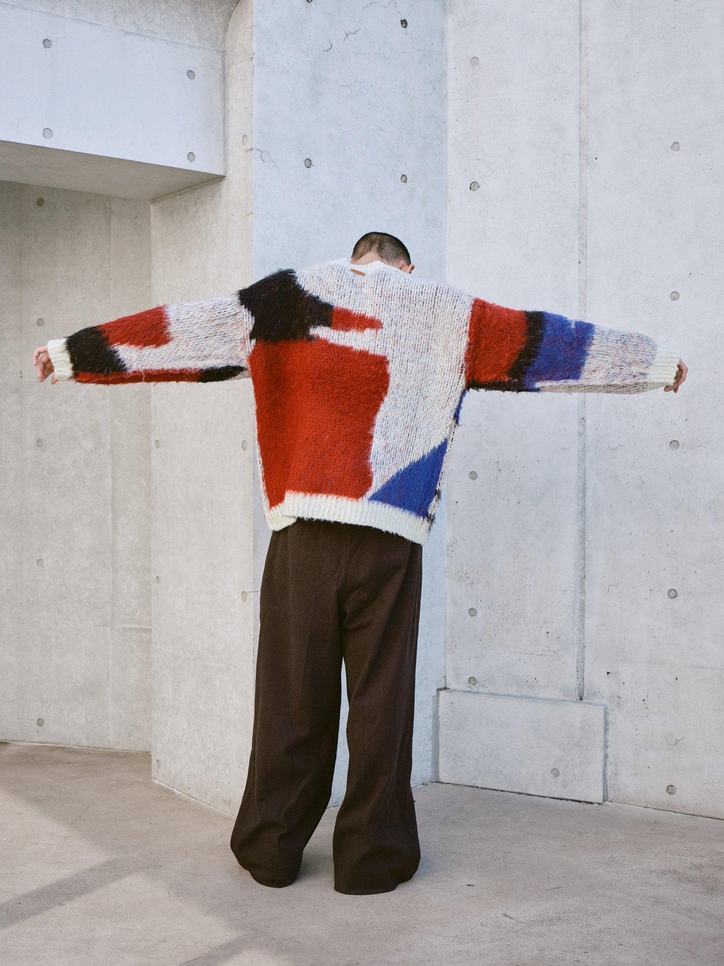 art pattern jacquard pullover sweater