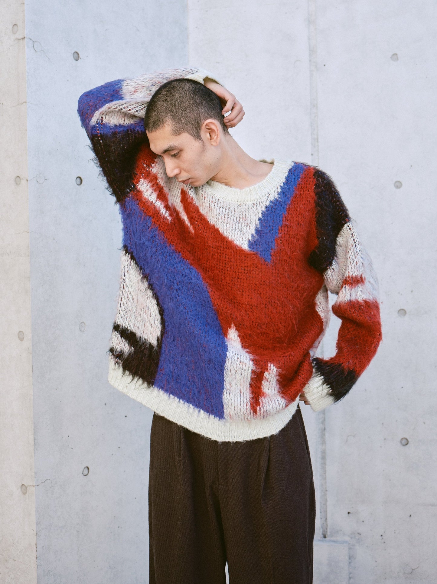 art pattern jacquard pullover sweater
