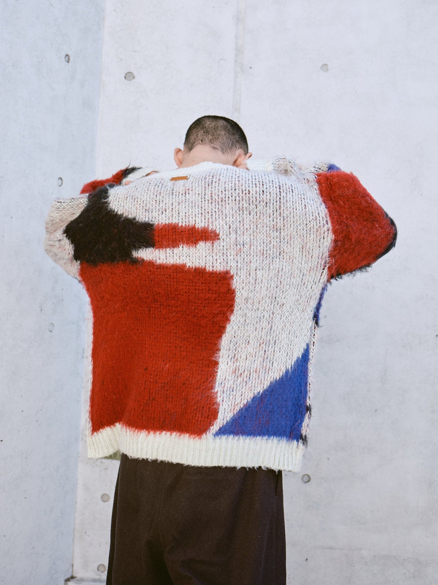 art pattern jacquard pullover sweater