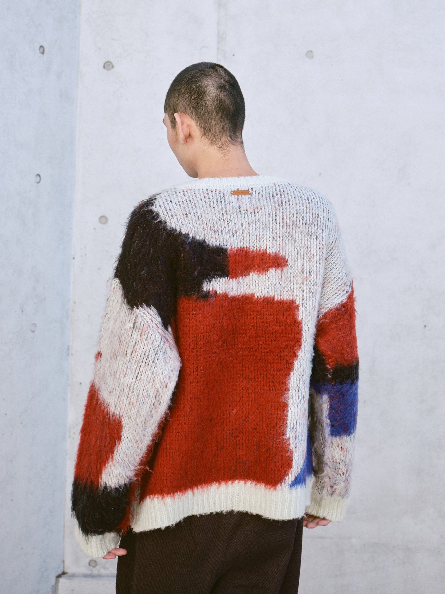art pattern jacquard pullover sweater