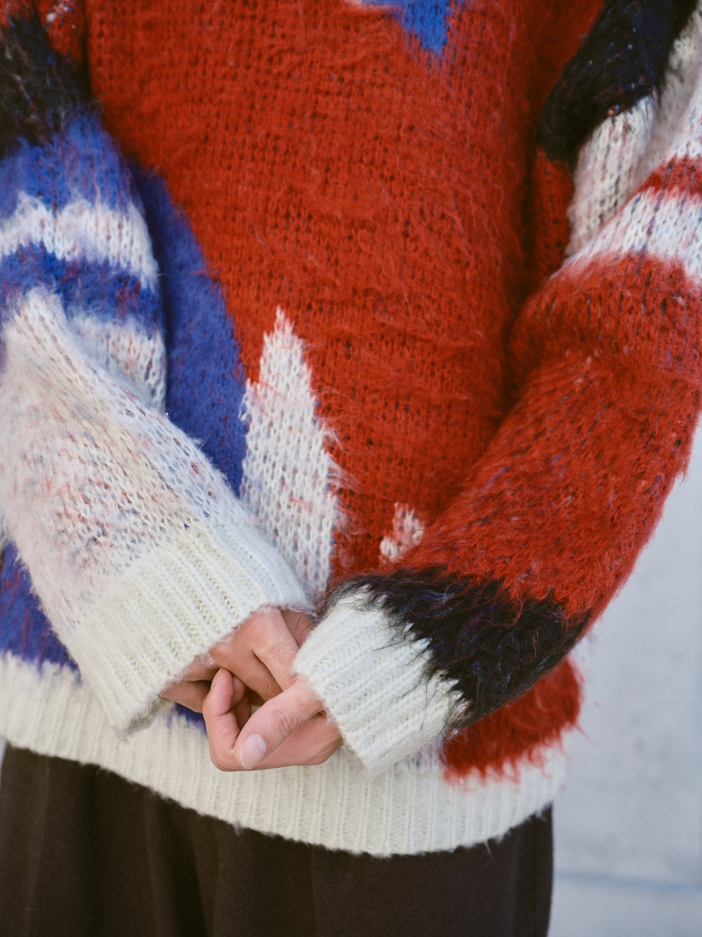 art pattern jacquard pullover sweater