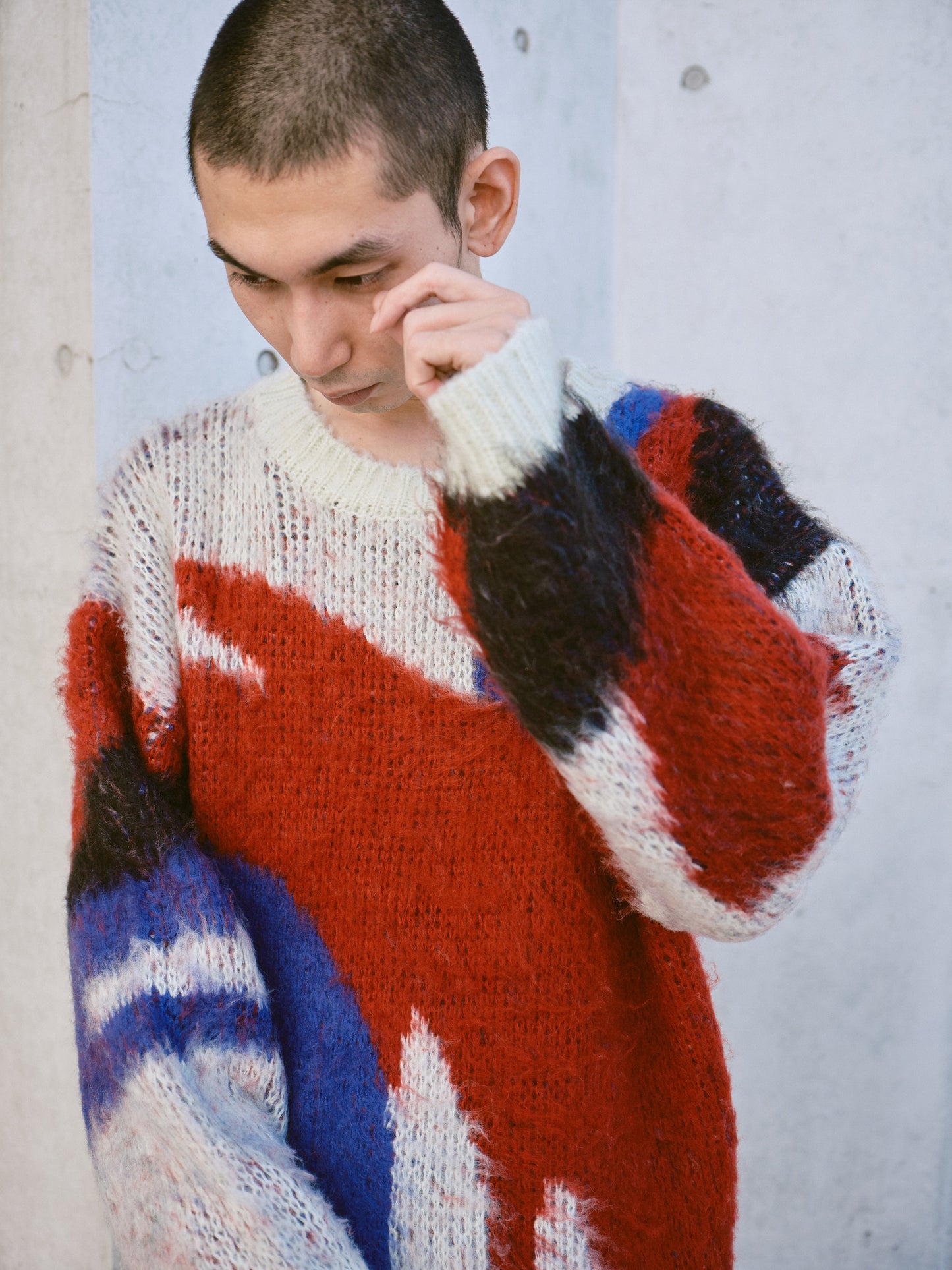 art pattern jacquard pullover sweater