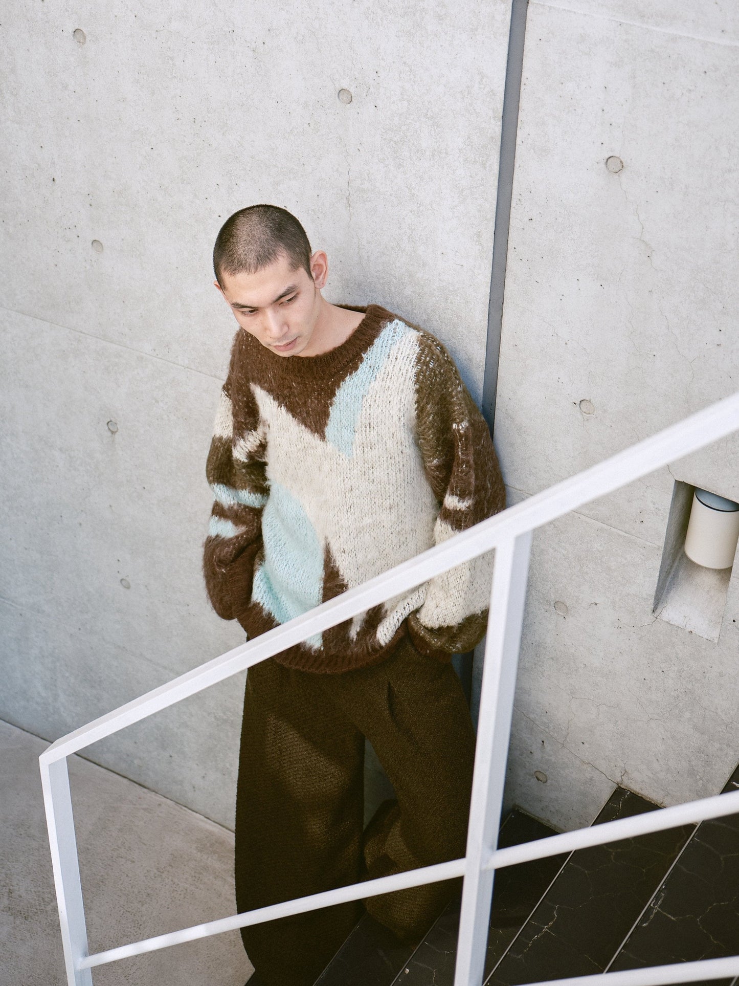 art pattern jacquard pullover sweater