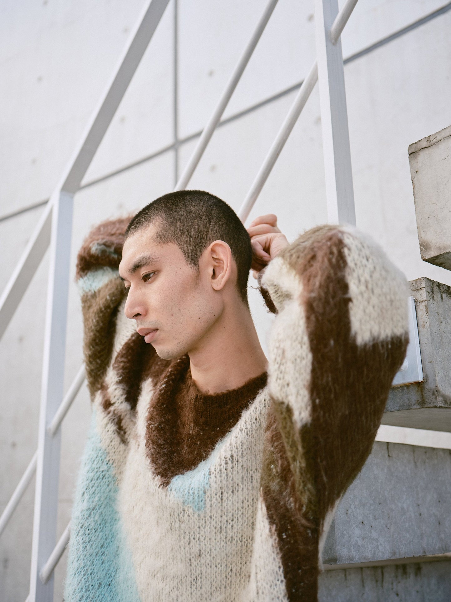 art pattern jacquard pullover sweater