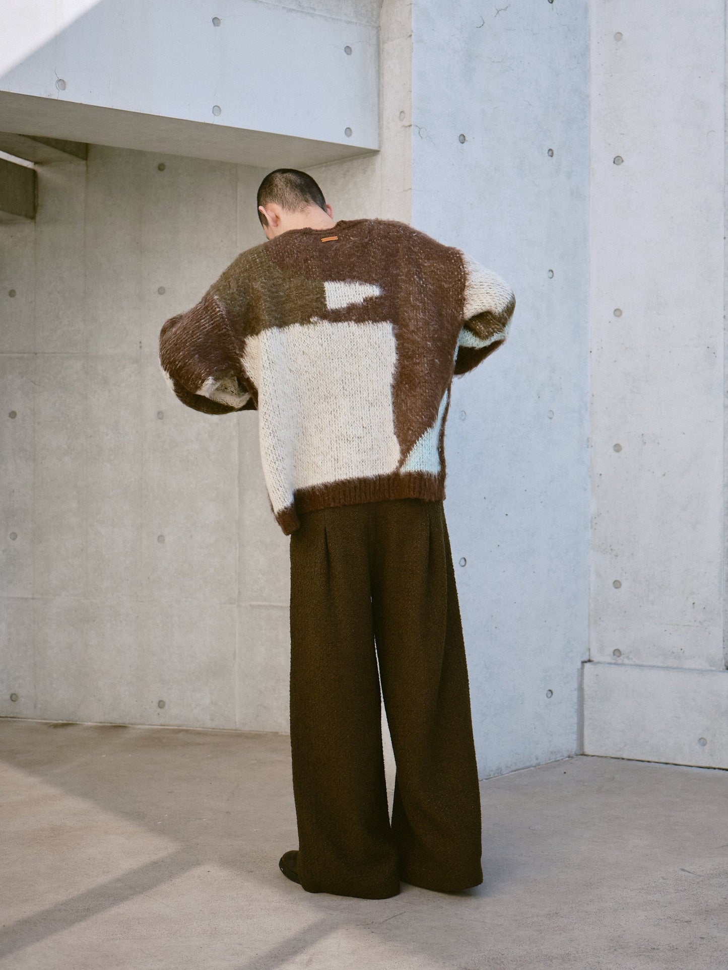art pattern jacquard pullover sweater
