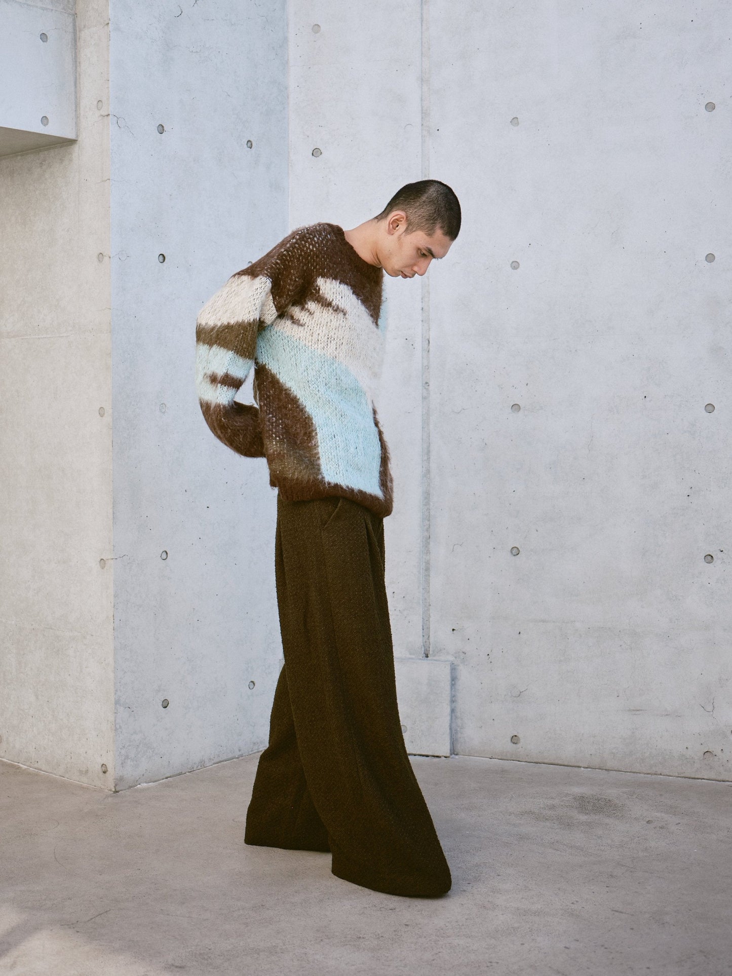 art pattern jacquard pullover sweater