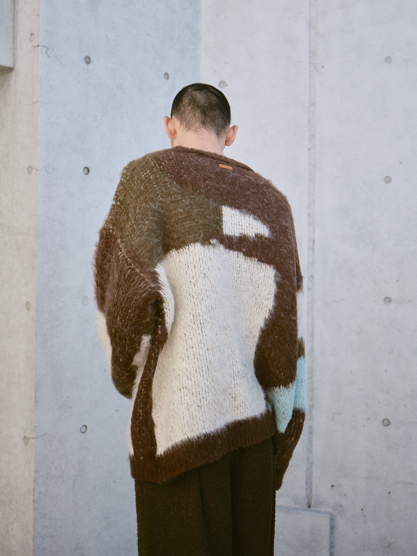 art pattern jacquard pullover sweater