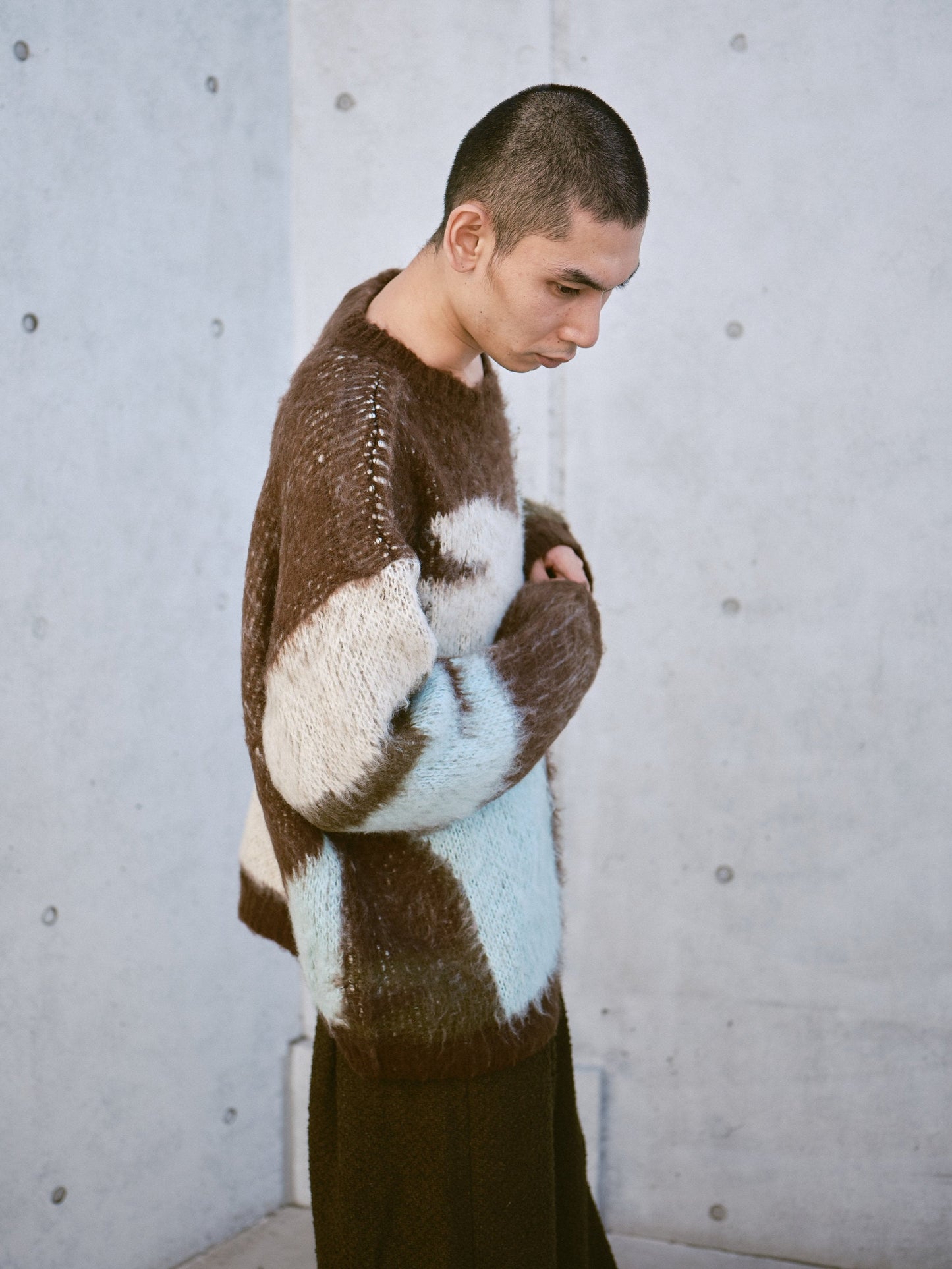 art pattern jacquard pullover sweater