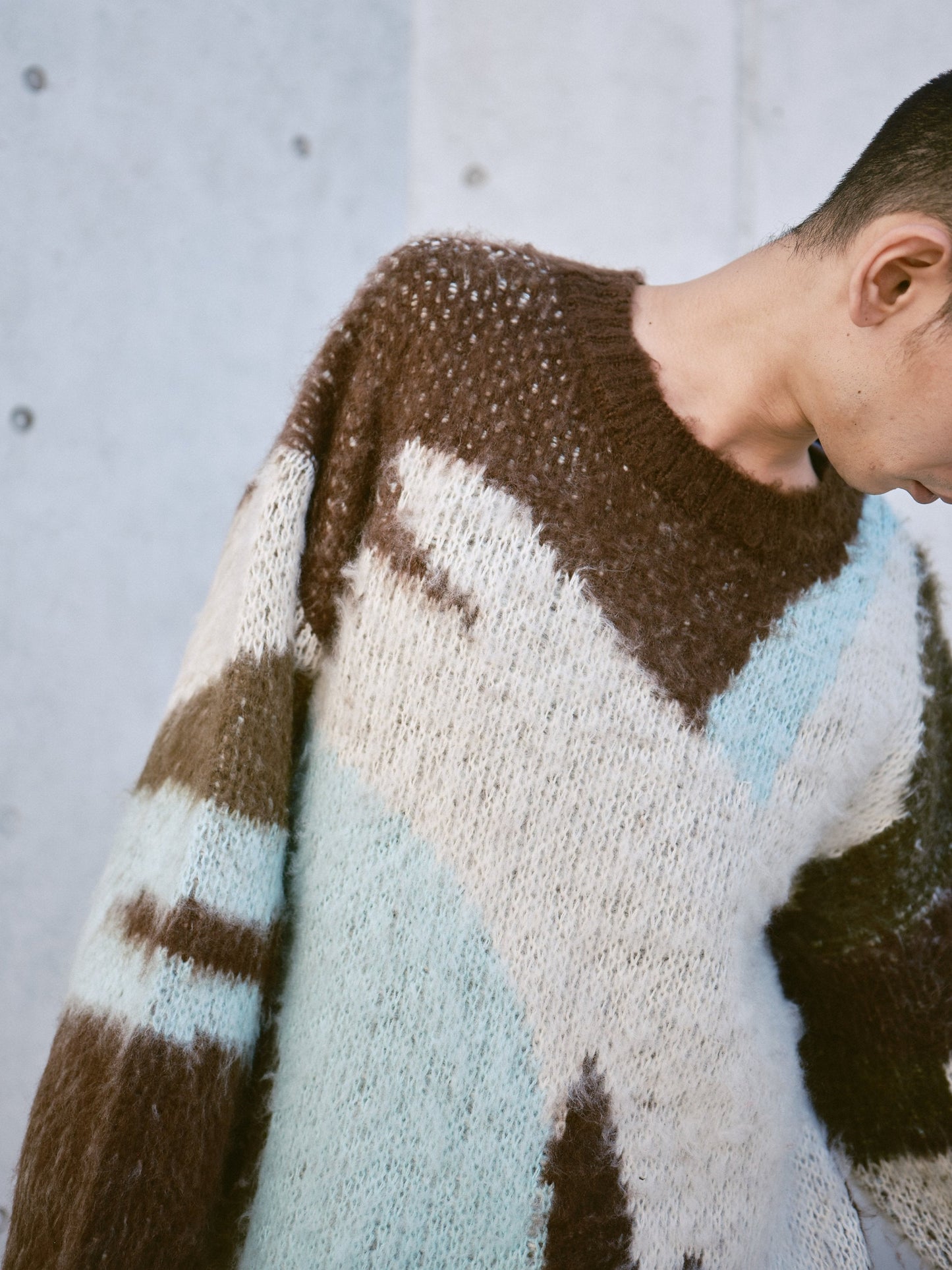 art pattern jacquard pullover sweater