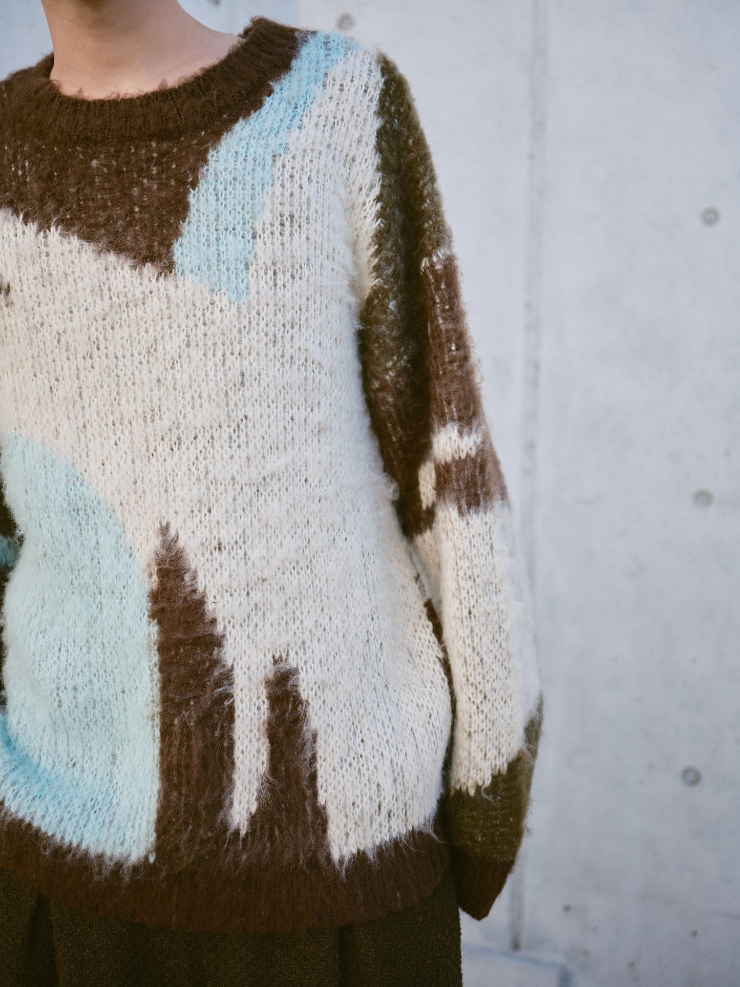 art pattern jacquard pullover sweater