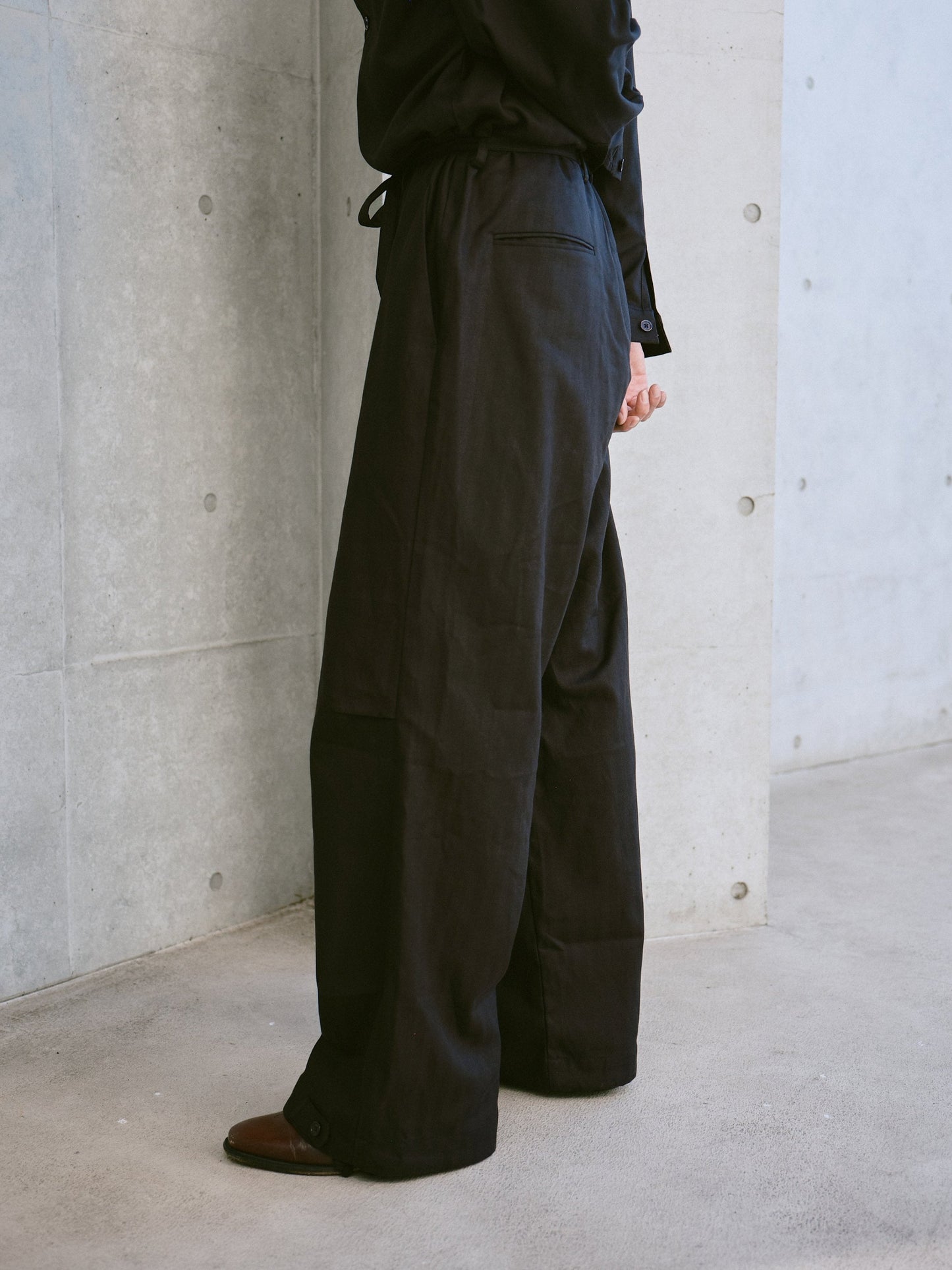 open collar belted assort l/s jump suit