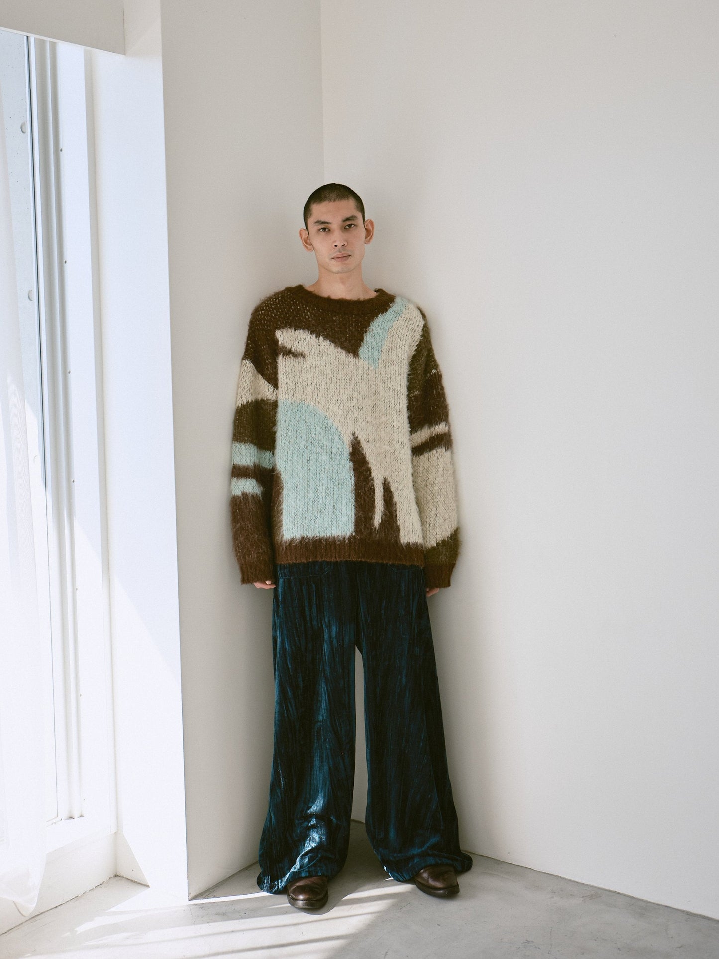 art pattern jacquard pullover sweater