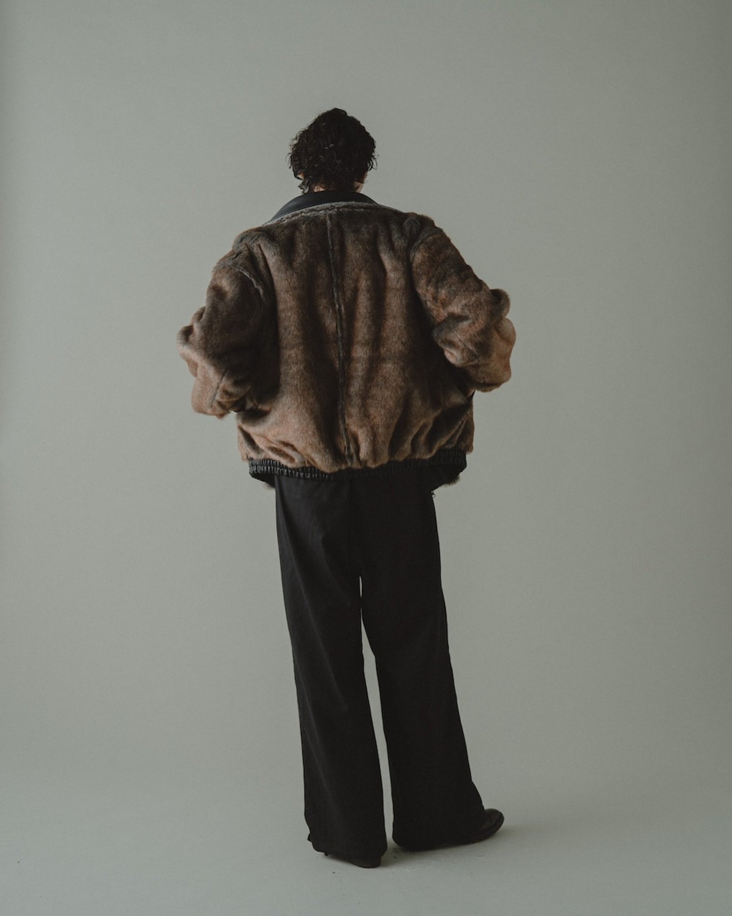 leather/fur faux reversible flight jacket