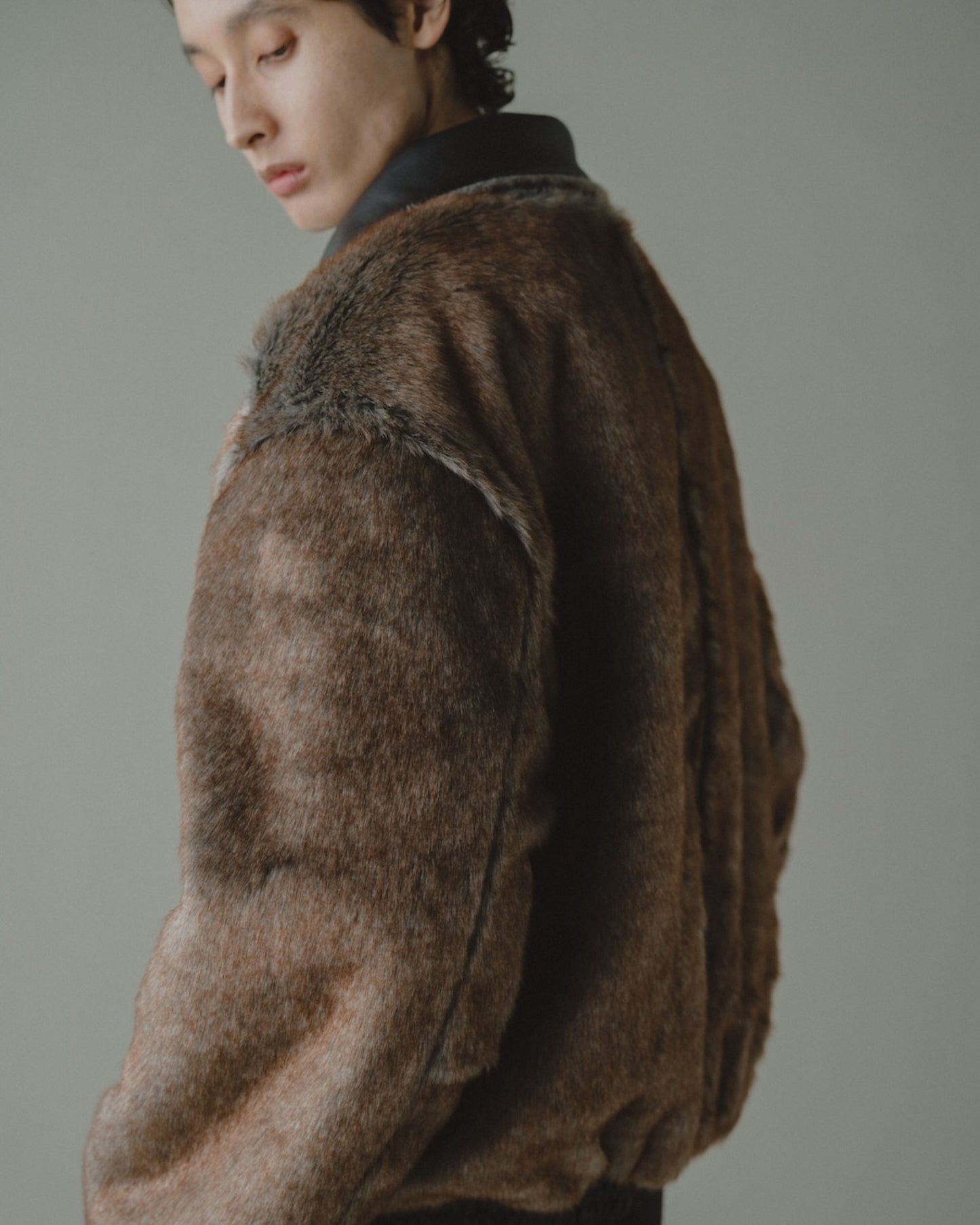 leather/fur faux reversible flight jacket