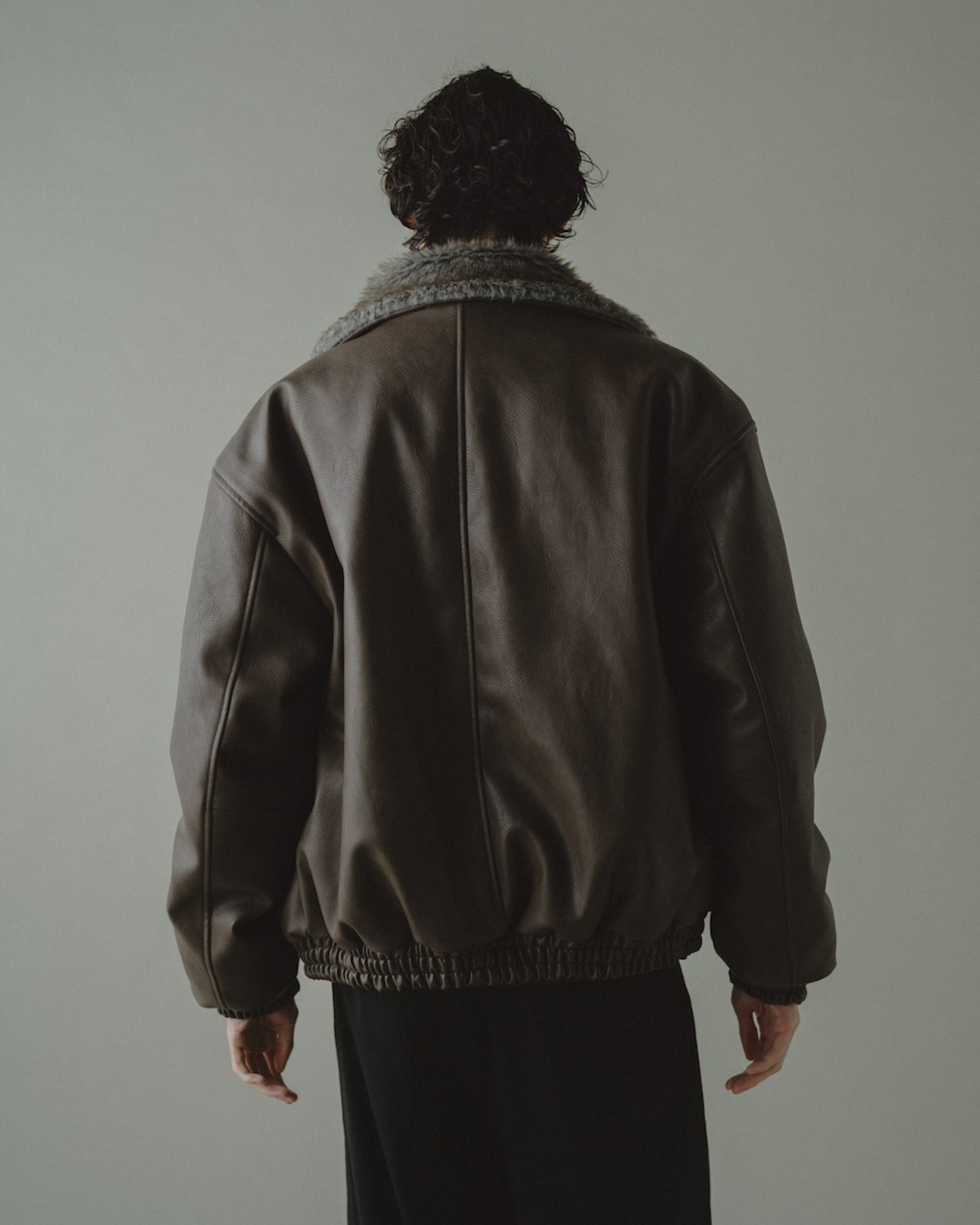 leather/fur faux reversible flight jacket