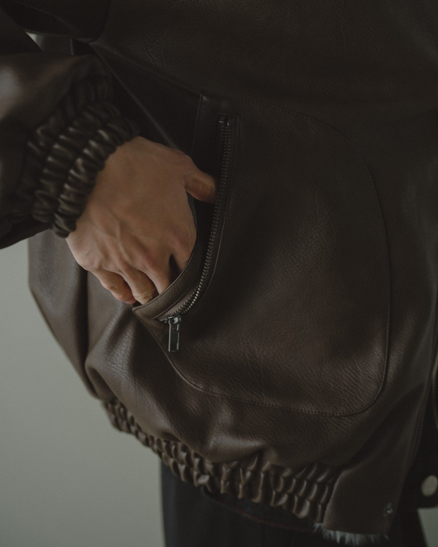 leather/fur faux reversible flight jacket