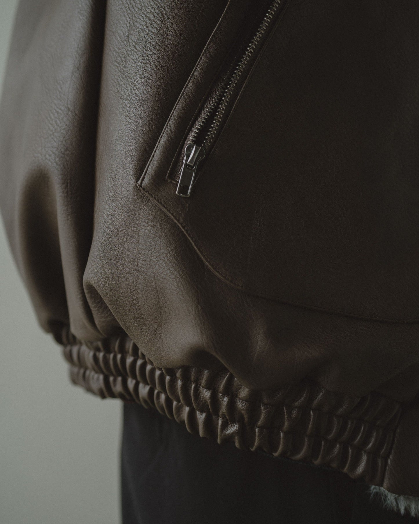 leather/fur faux reversible flight jacket