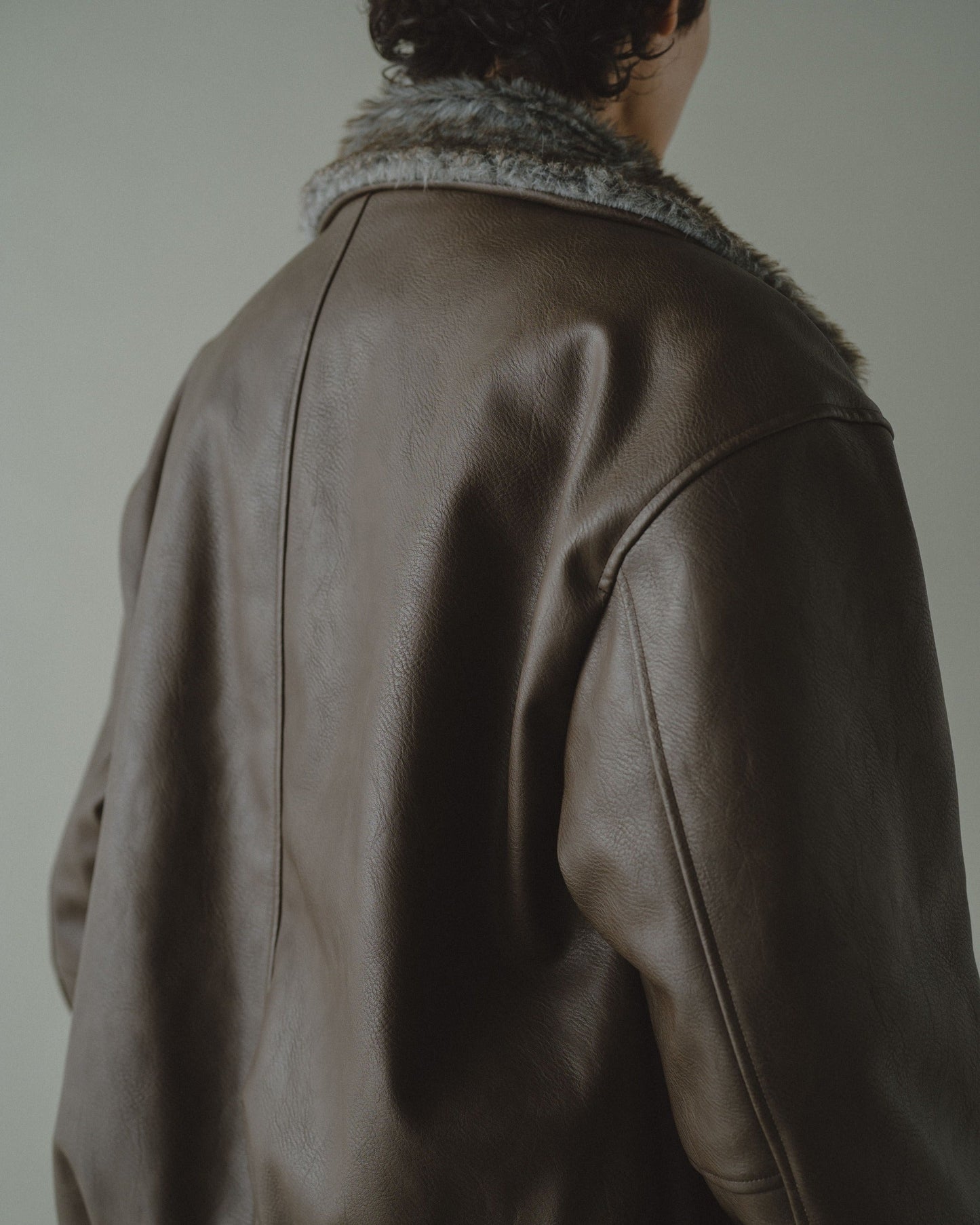 leather/fur faux reversible flight jacket