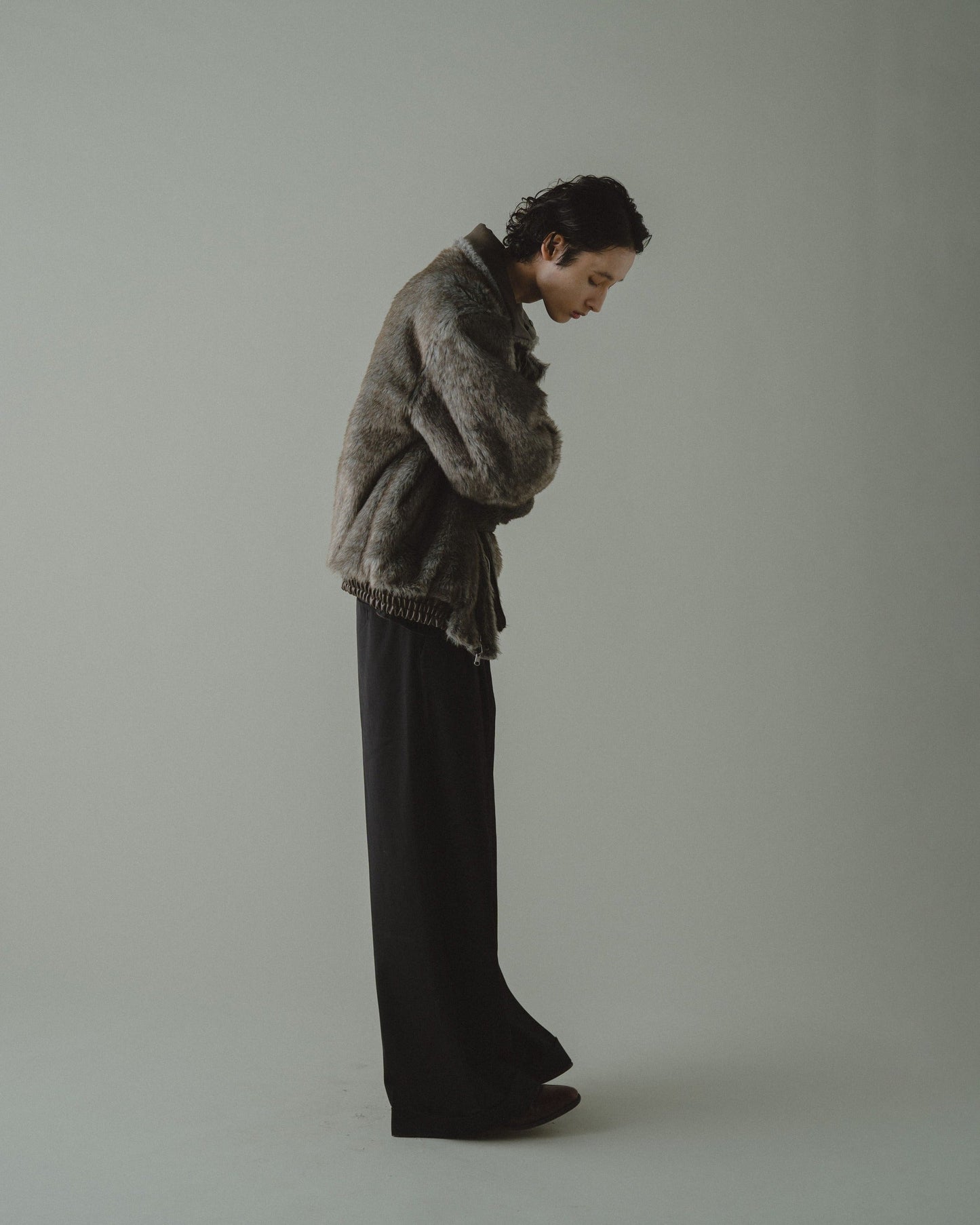 leather/fur faux reversible flight jacket