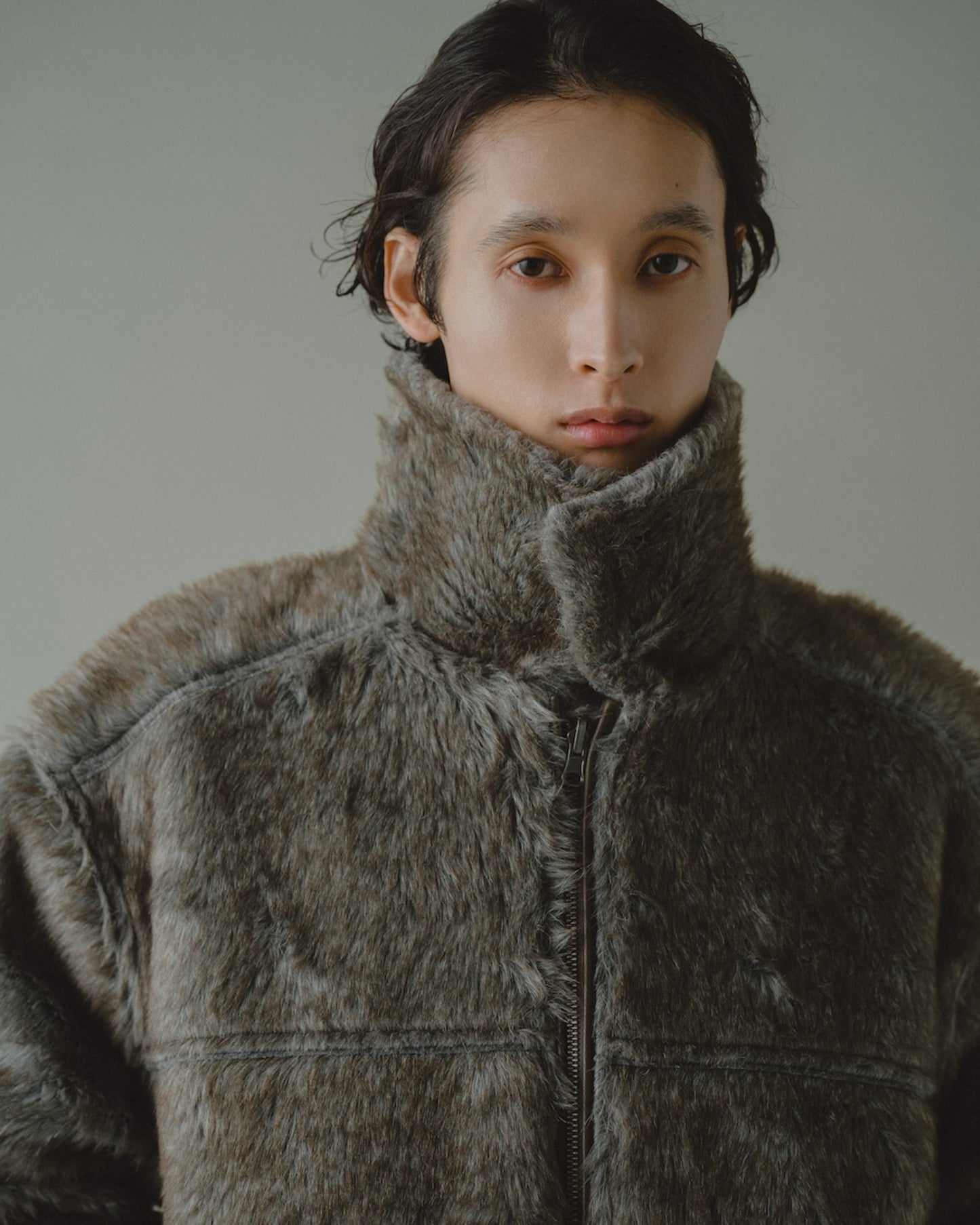 leather/fur faux reversible flight jacket