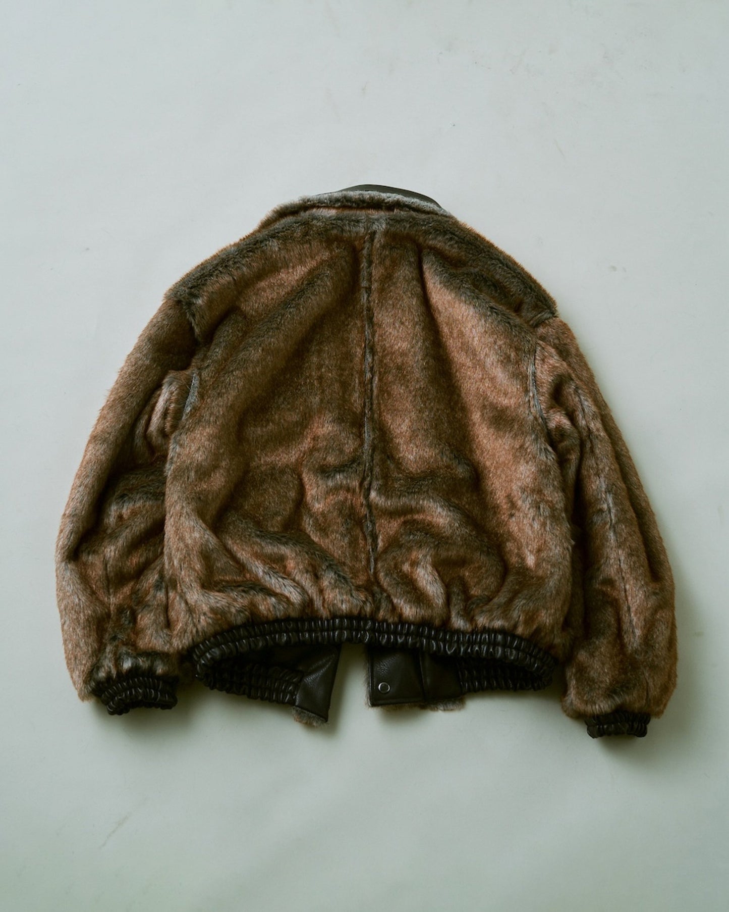 leather/fur faux reversible flight jacket