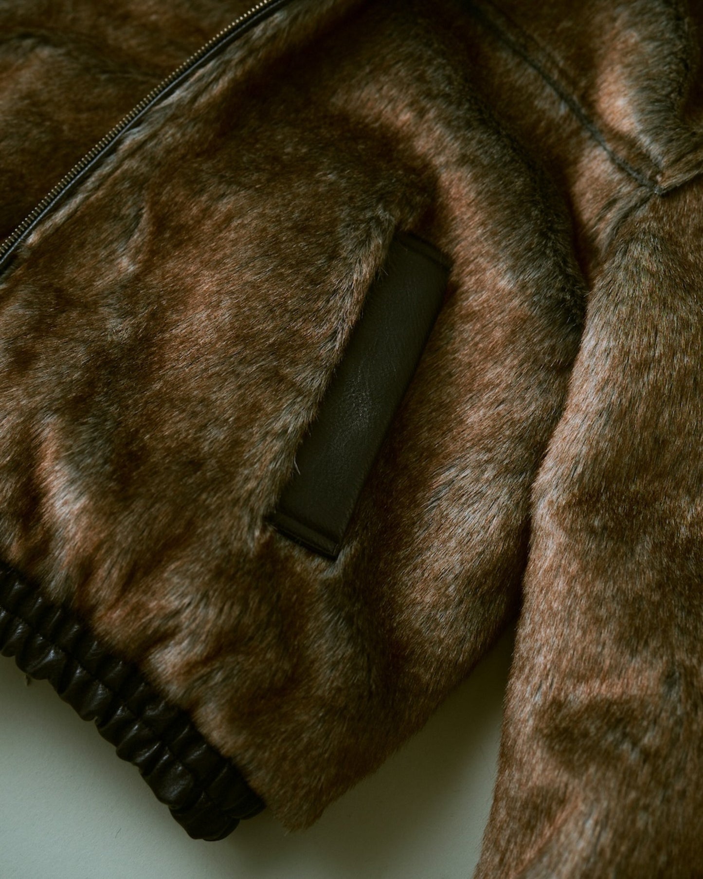 leather/fur faux reversible flight jacket
