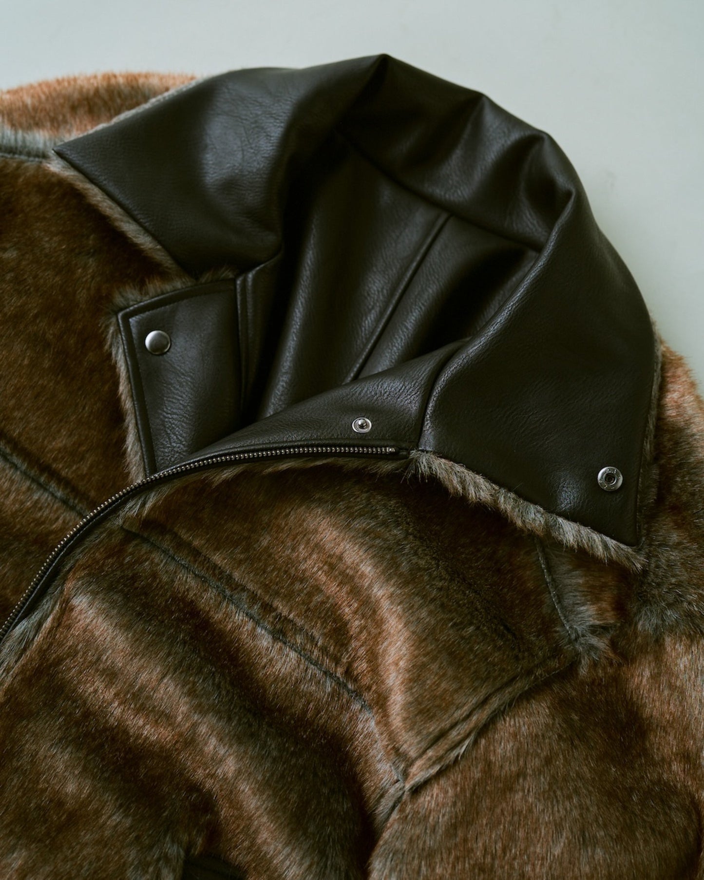 leather/fur faux reversible flight jacket